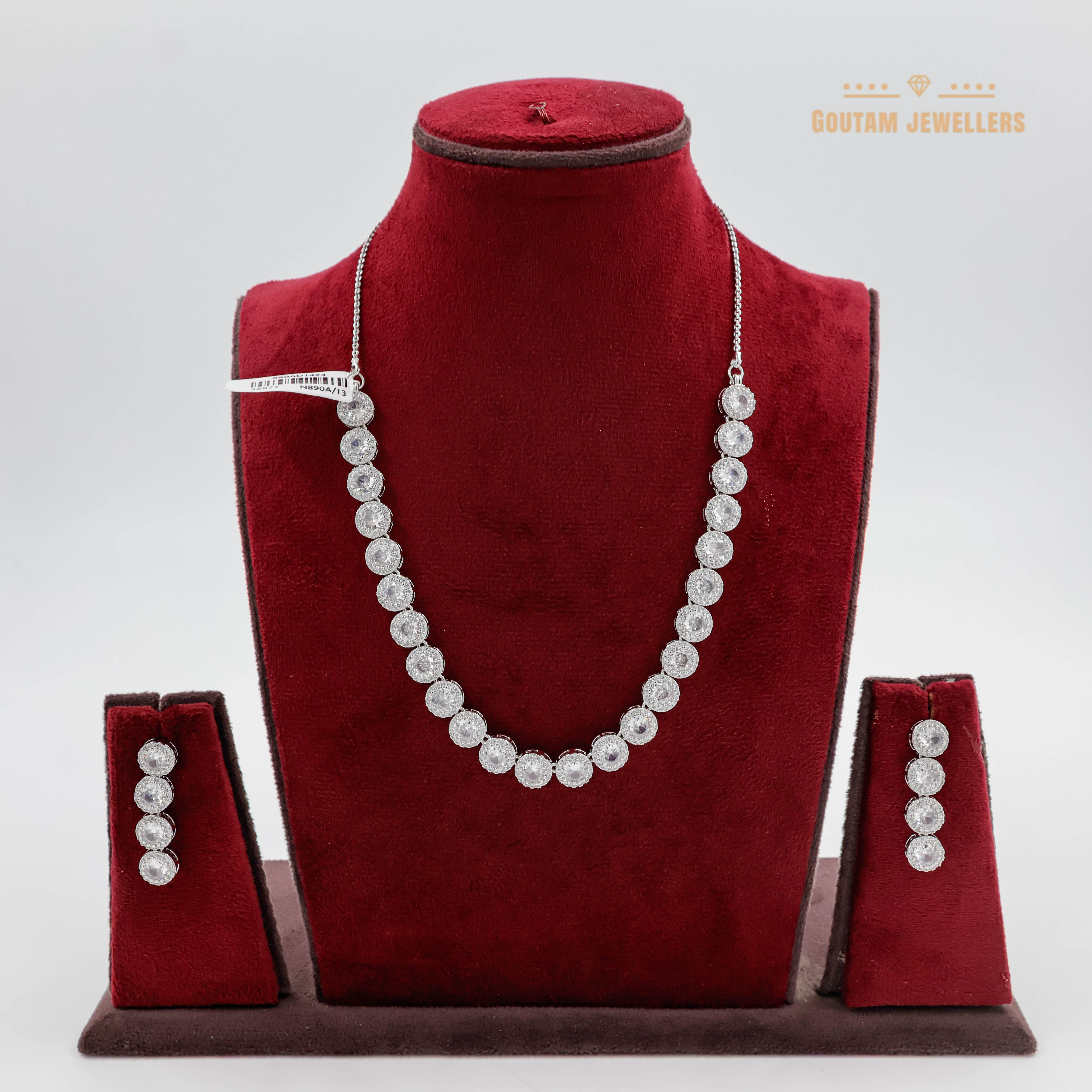 Goutam Jewellers By Ashok Rathod - Imported Doublate Single line Cz Necklace Set