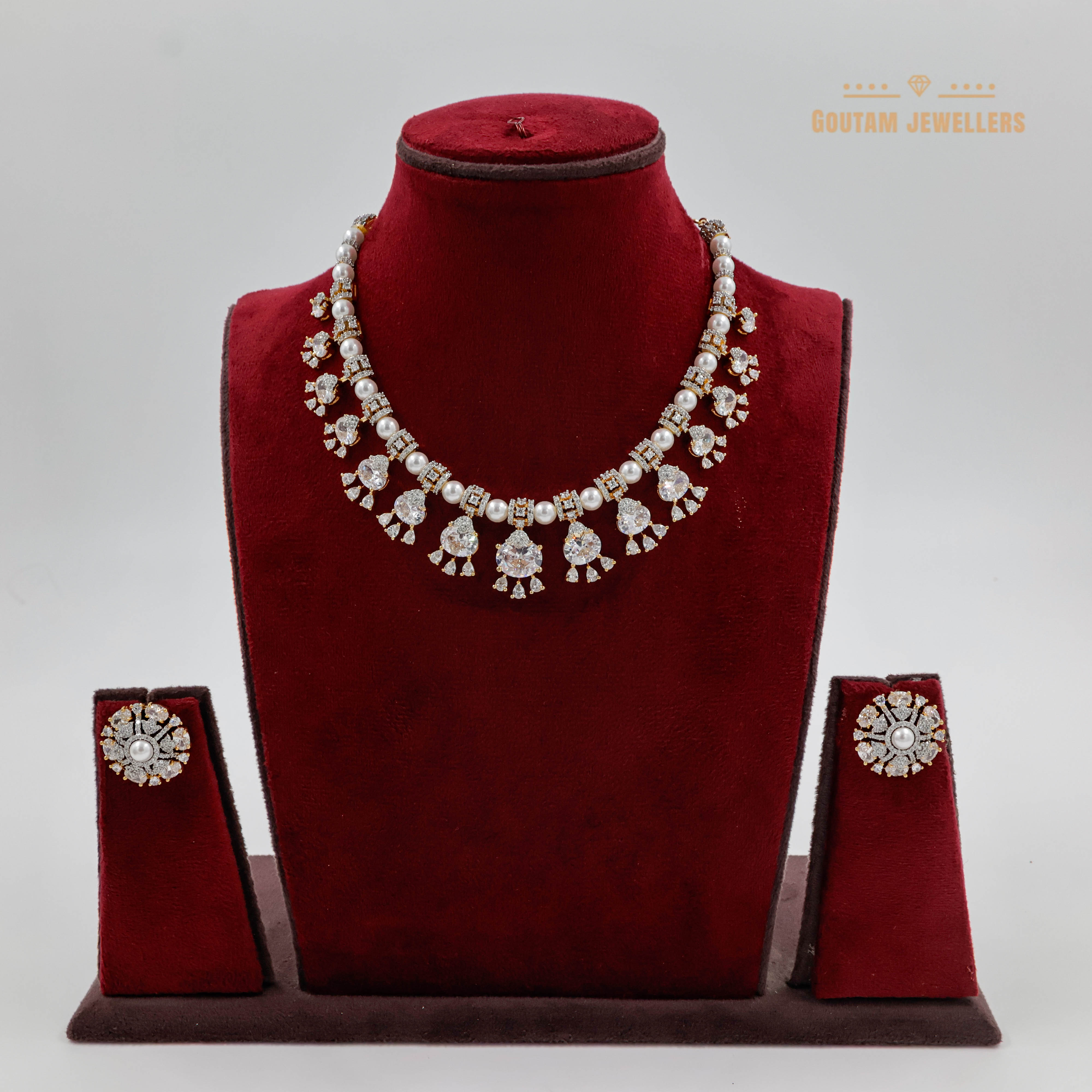 Goutam Jewellers By Ashok Rathod - Colour Cz Necklace Set 165