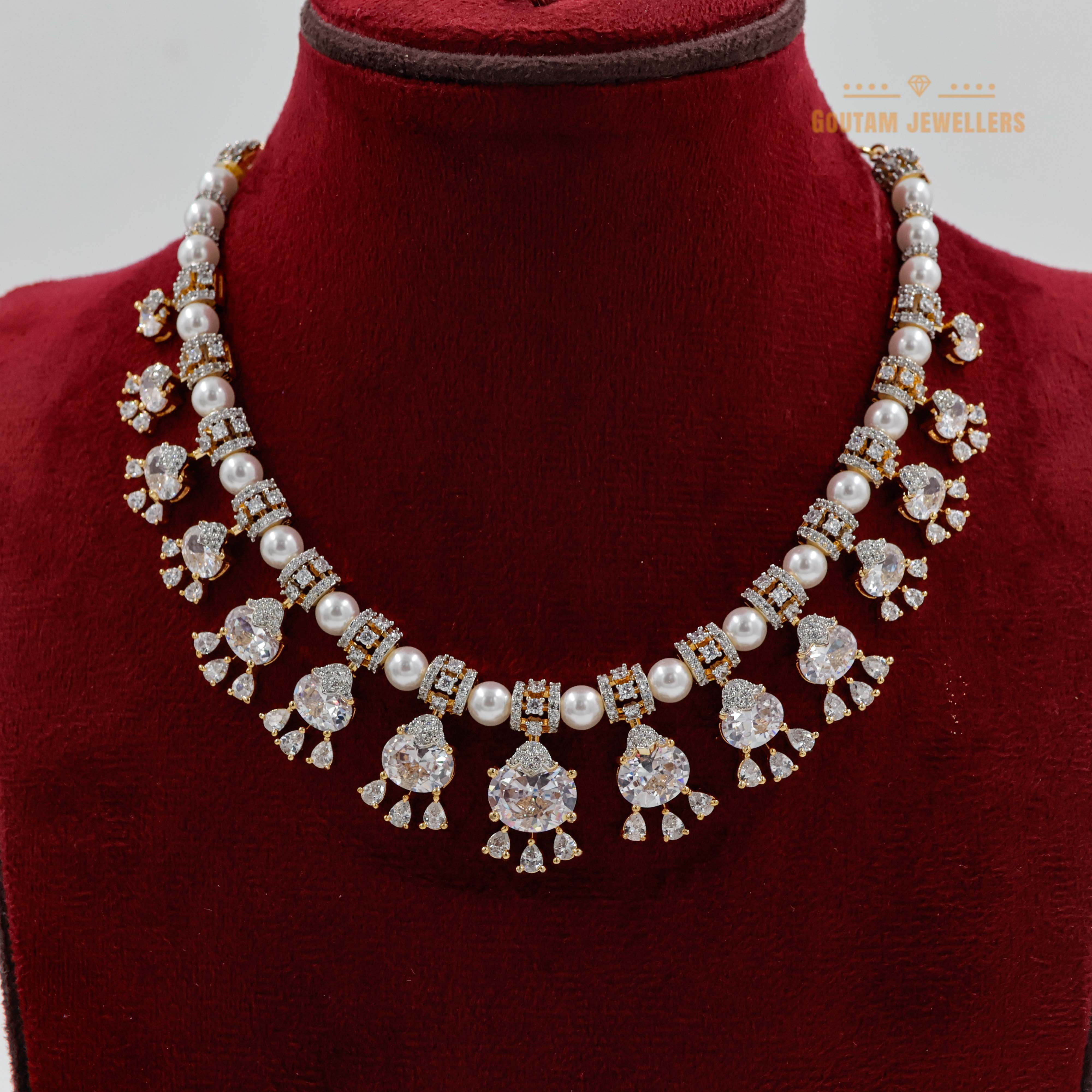 Goutam Jewellers By Ashok Rathod - Colour Cz Necklace Set 165