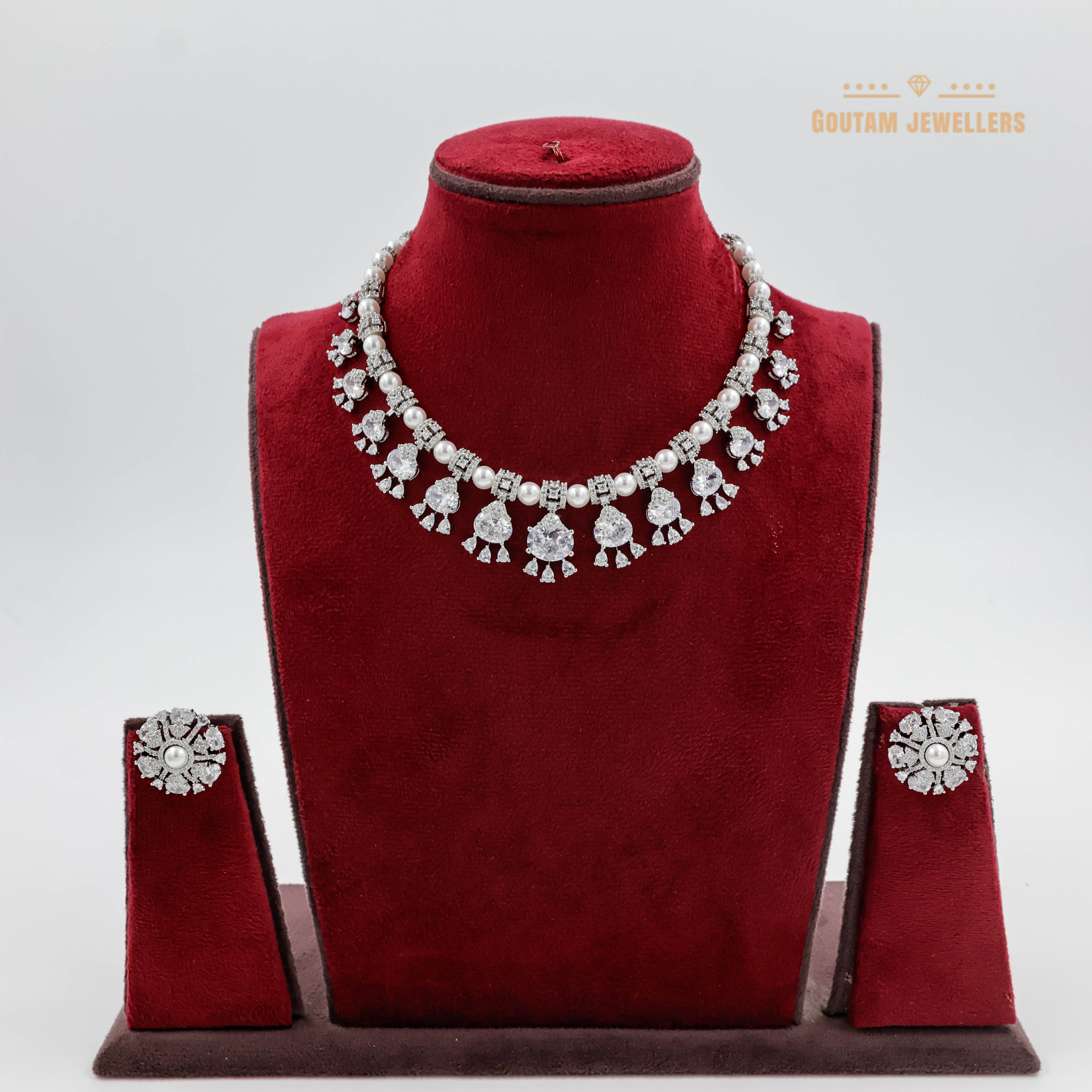 Goutam Jewellers By Ashok Rathod - Colour Cz Necklace Set 165