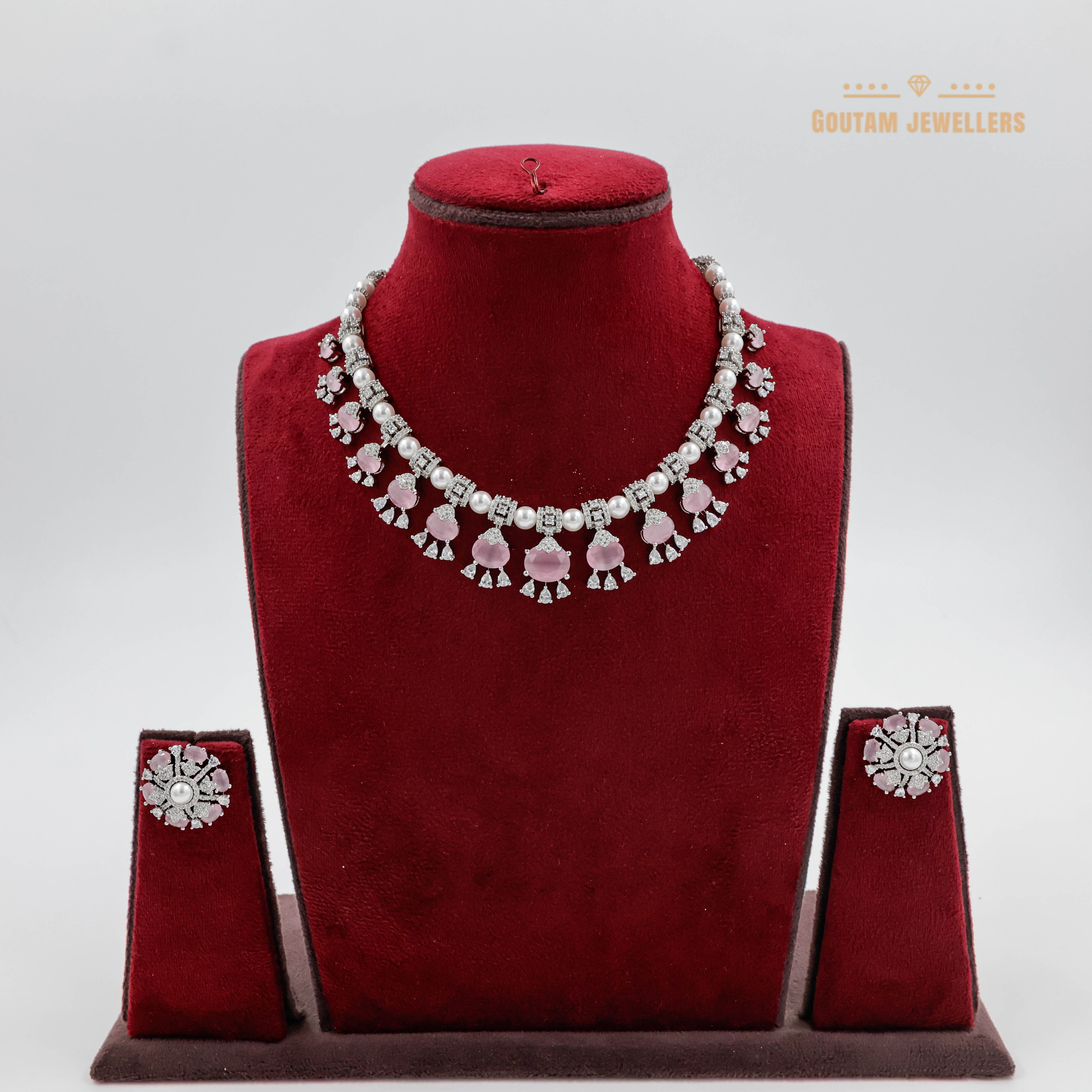 Goutam Jewellers By Ashok Rathod - Colour Cz Necklace Set 165