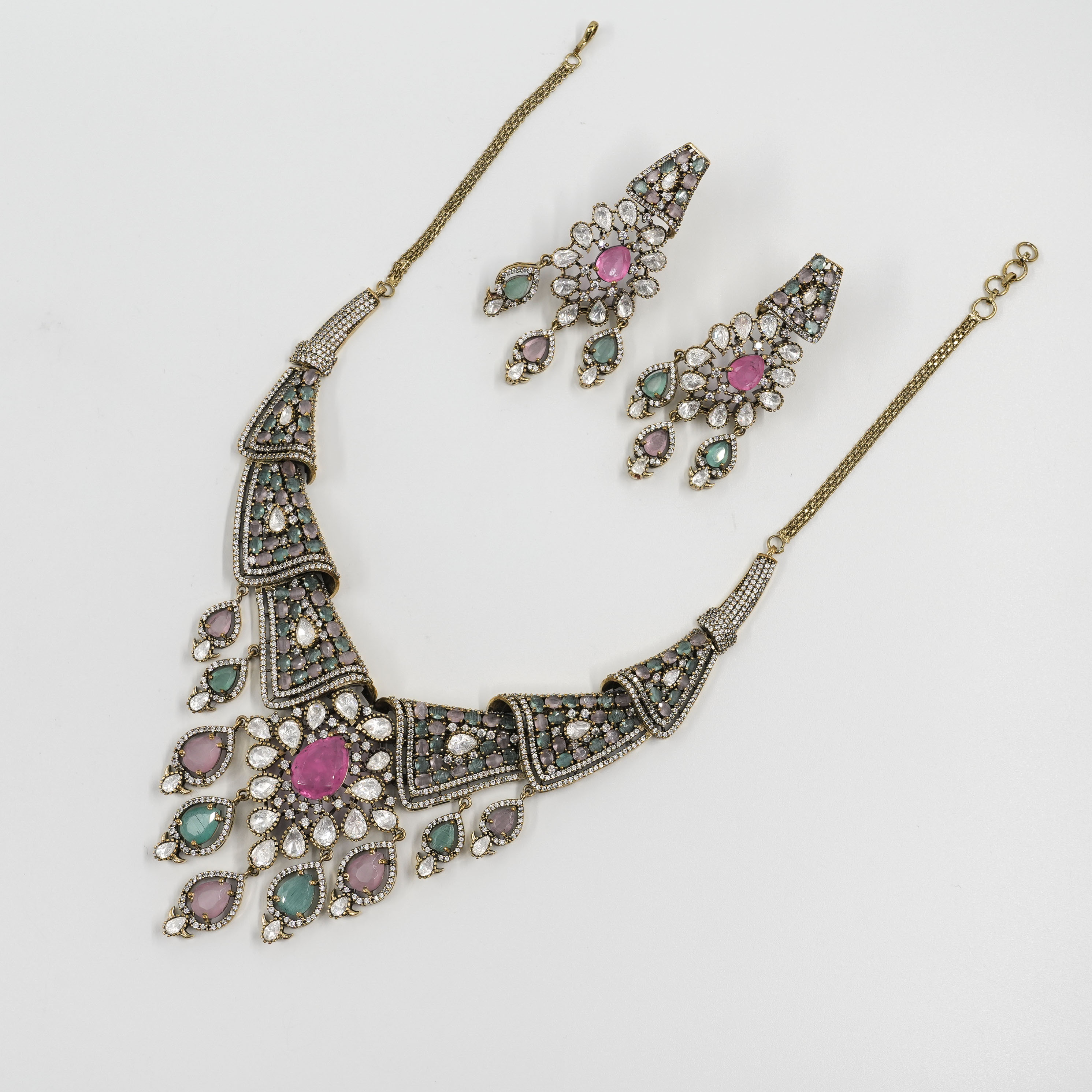Nidhi Designer Moissanite Necklace Set