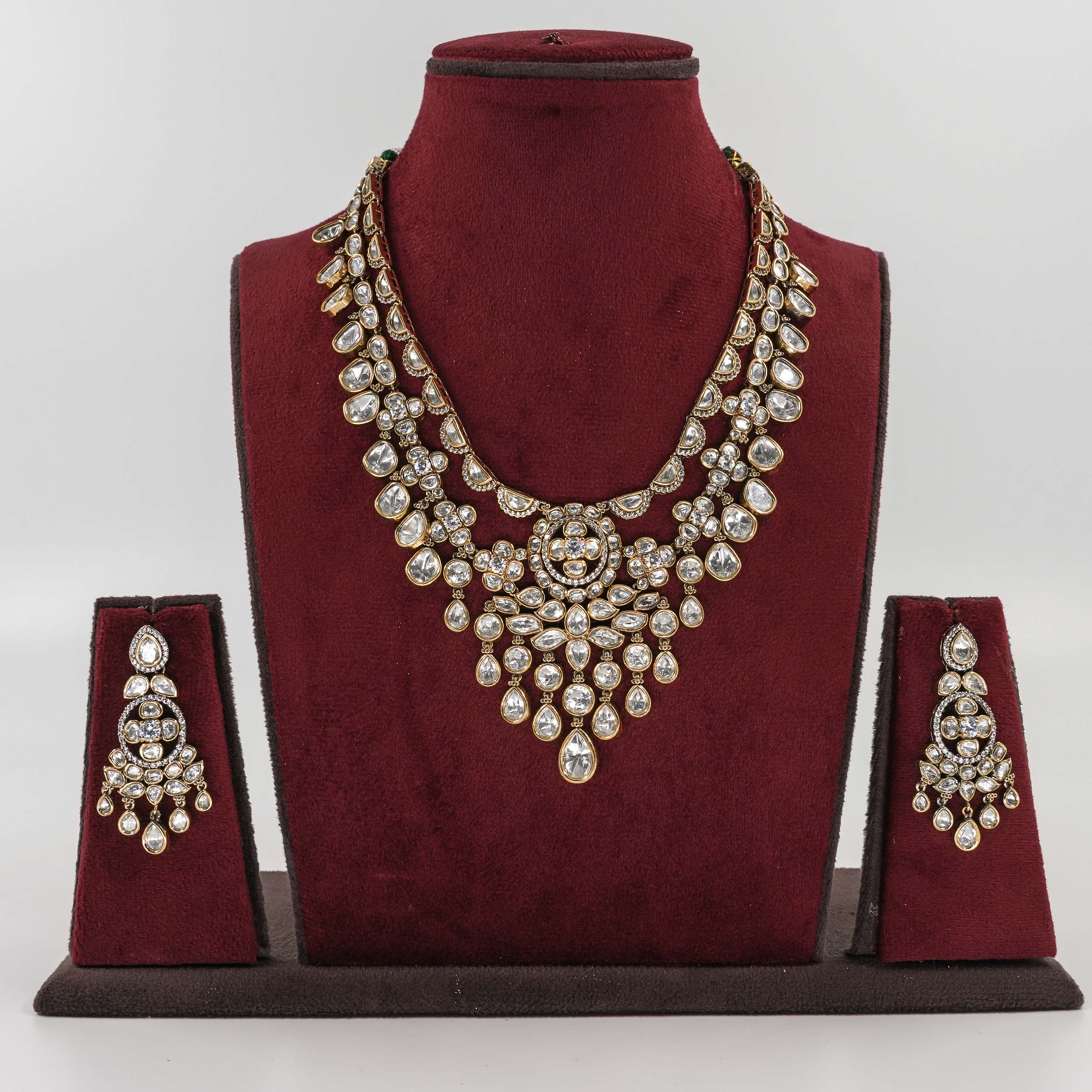 Maharani Victorian Moissanite Kundan Long Har