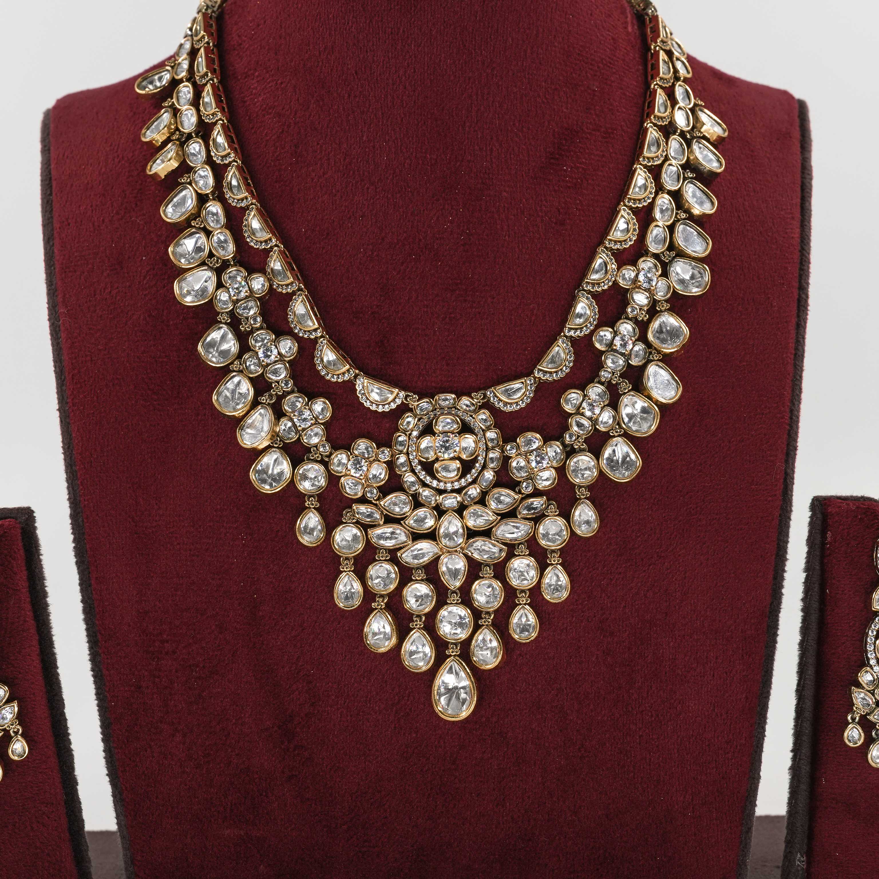 Maharani Victorian Moissanite Kundan Long Har