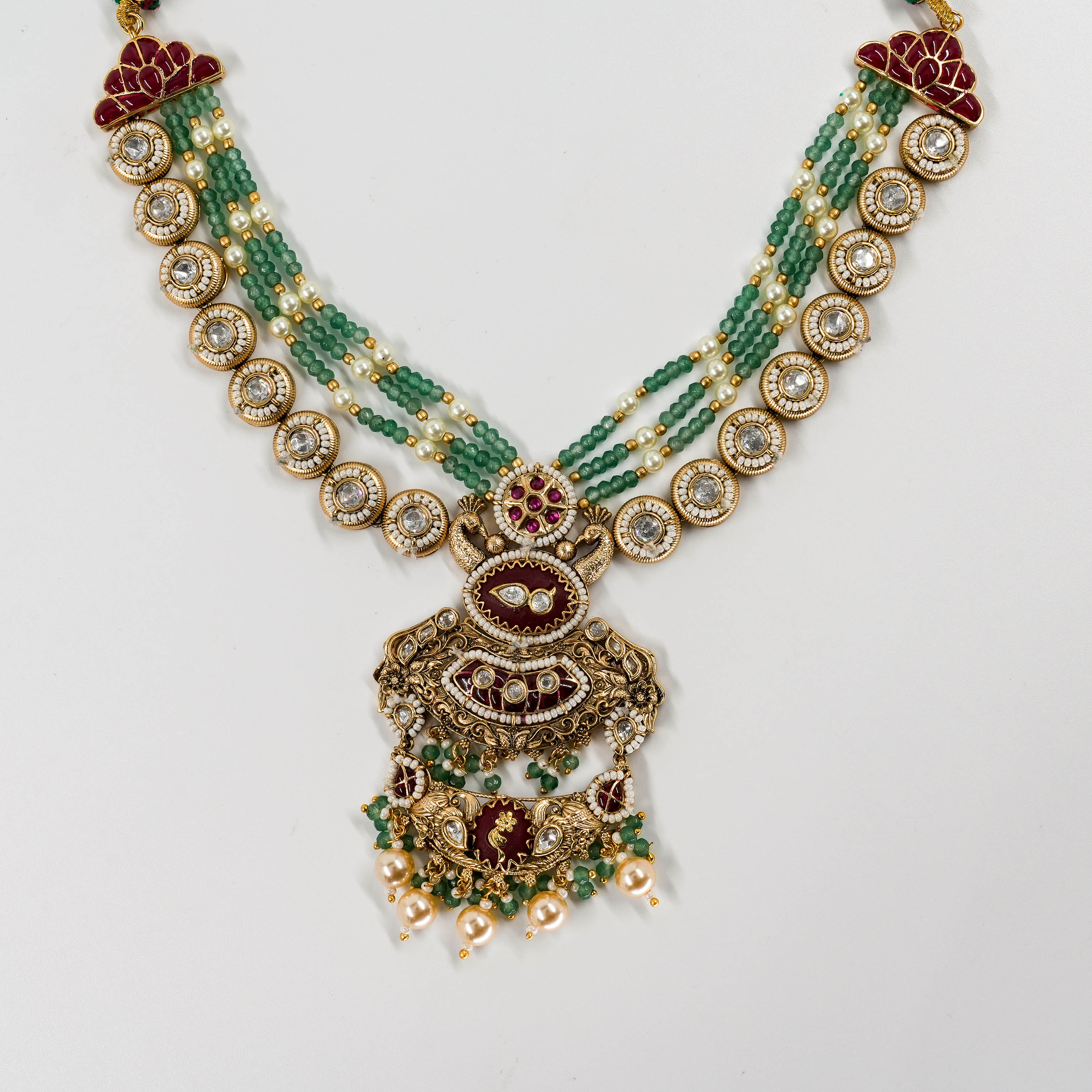 Goutam Jewellers By Ashok Rathod - Premium Gold Multicolour Heritage Necklace Set