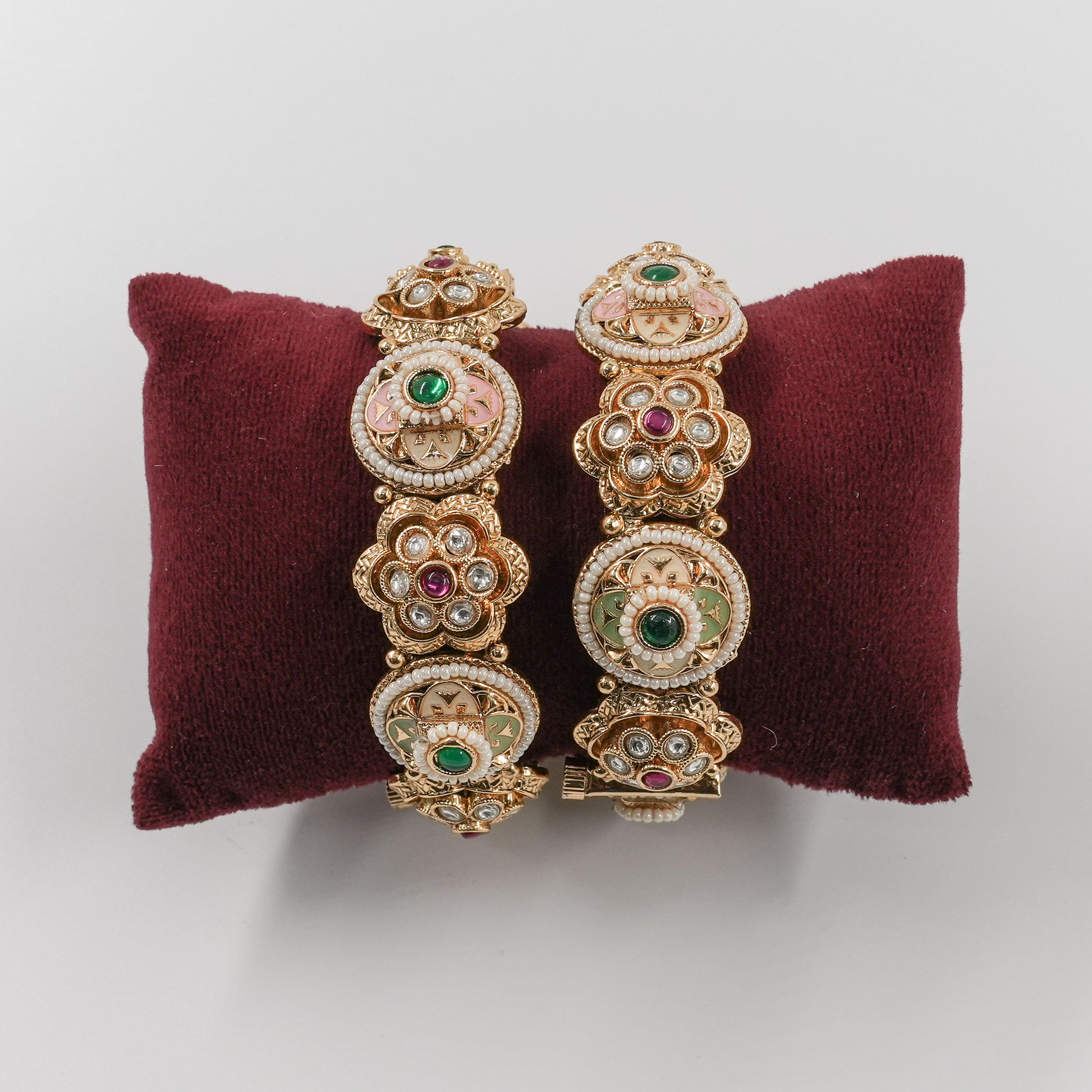 Openable flower design Bangles with Rajwadi Meenakari