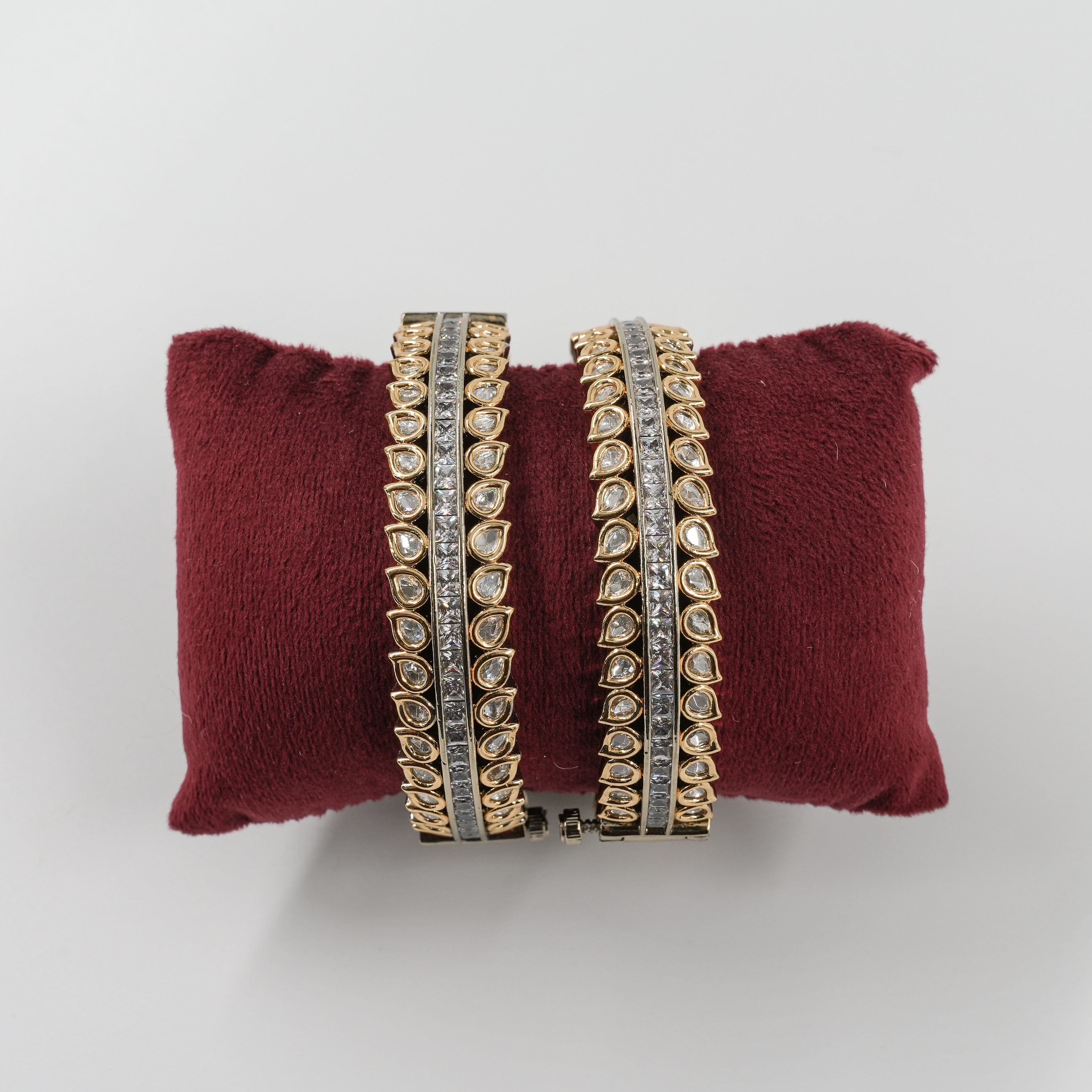 Mallika Moissanite polki kundan openable bangle