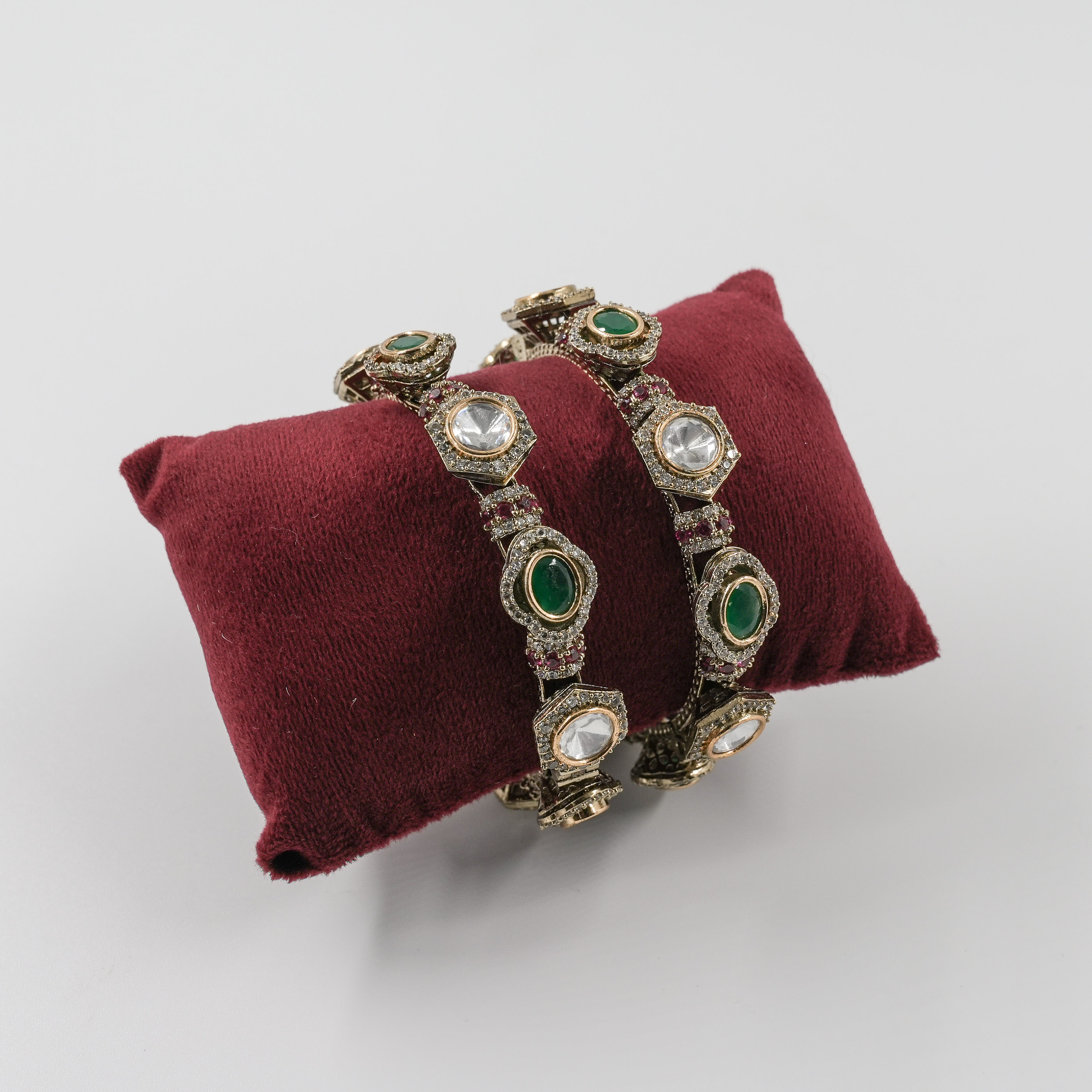 Gulzar Victorian openable Moissanite Kundan Bangle