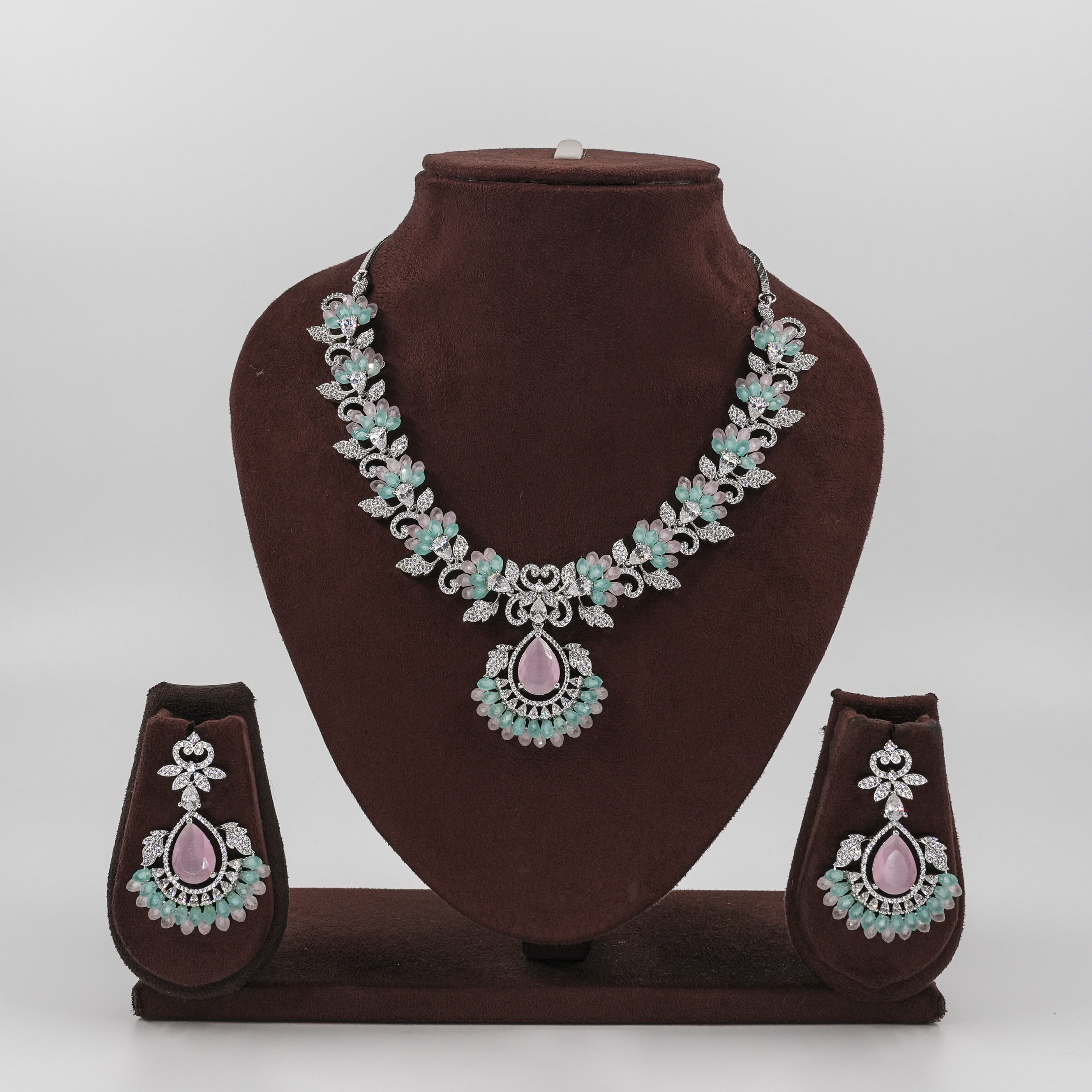 Goutam Jewellers By Ashok Rathod - Designer Monalisa beads CZ Necklace set