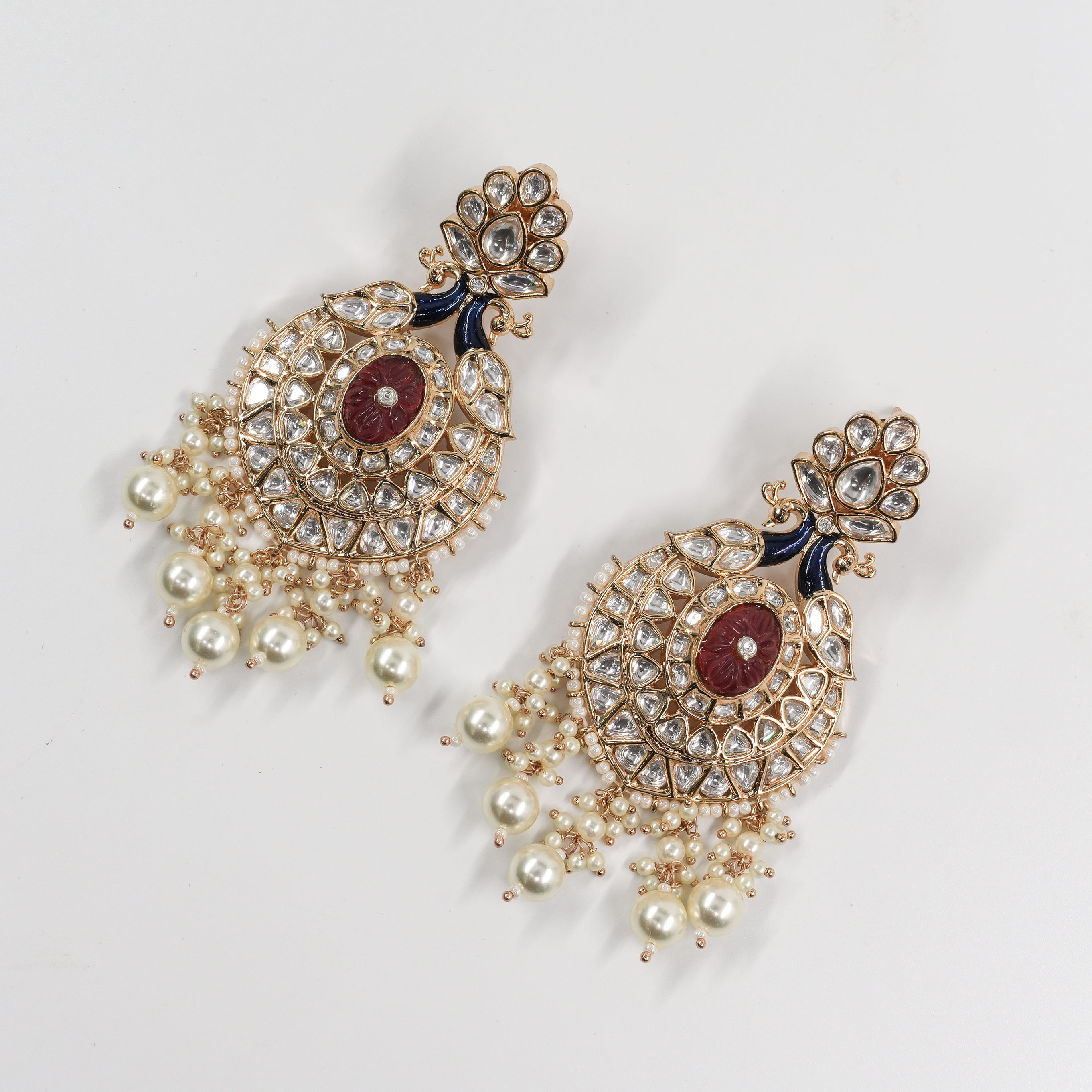 Goutam Jewellers By Ashok Rathod - Designer Peacock Design Moissanite kundan earing