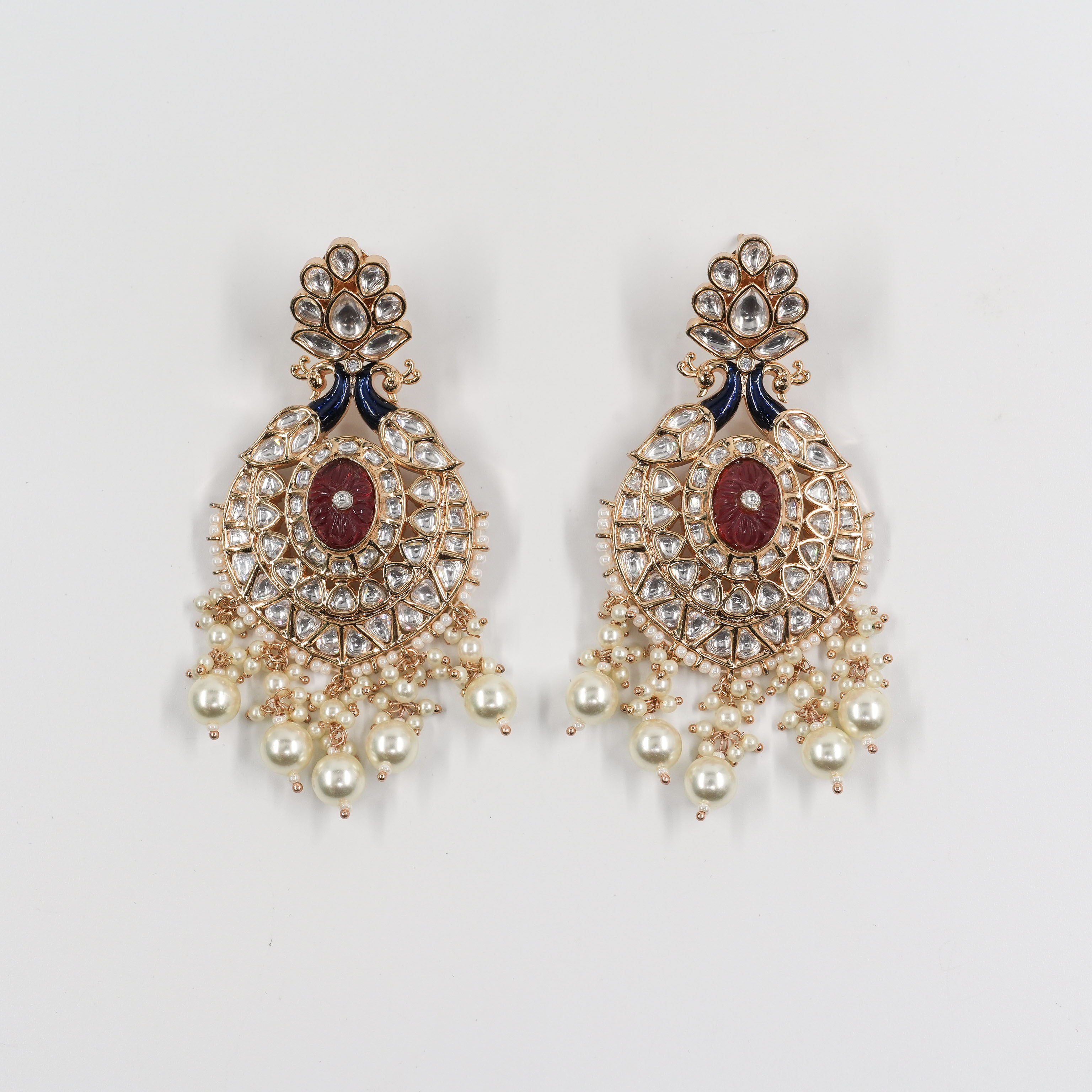 Goutam Jewellers By Ashok Rathod - Designer Peacock Design Moissanite kundan earing