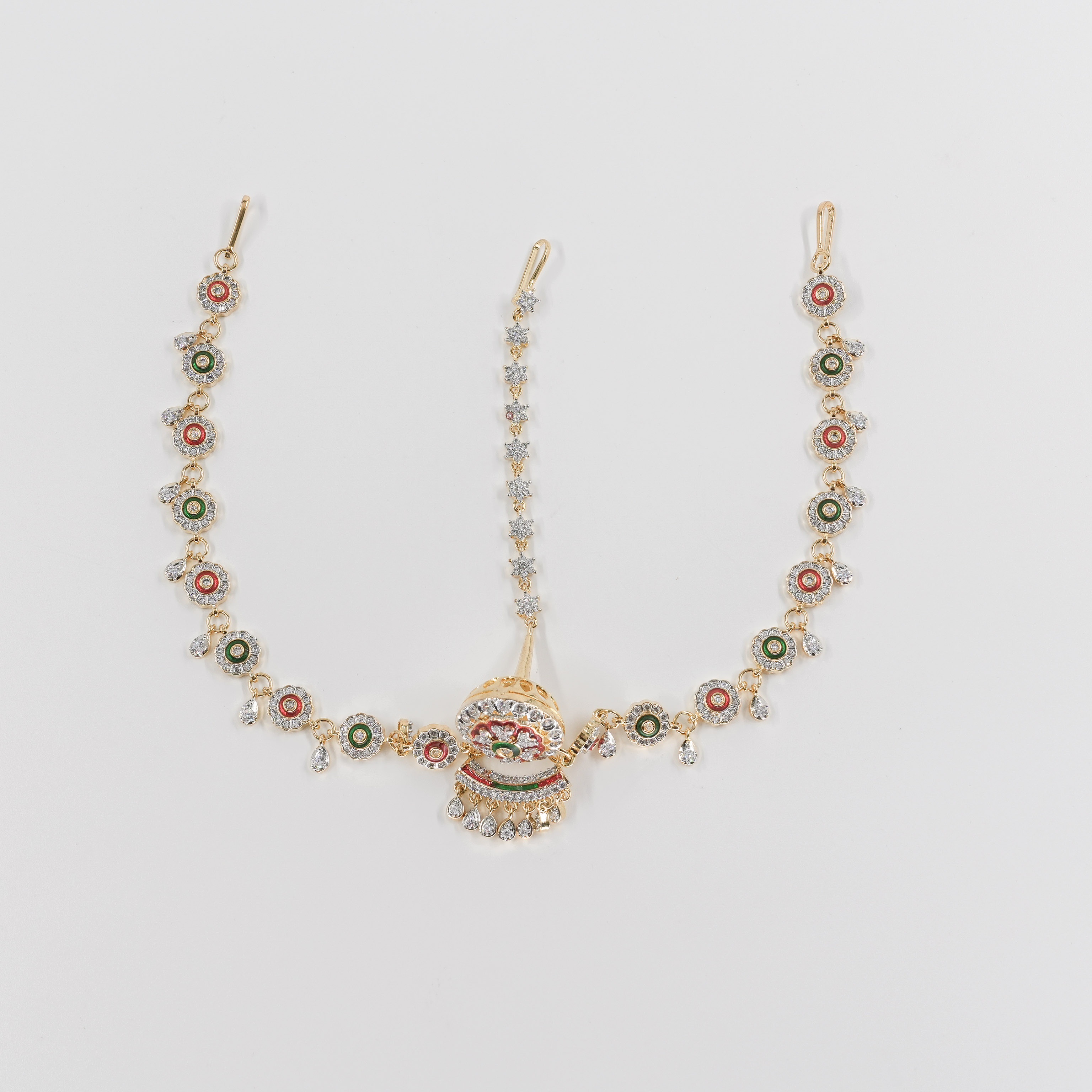 Goutam Jewellers By Ashok Rathod - American Diamond Meenakari round design Bor