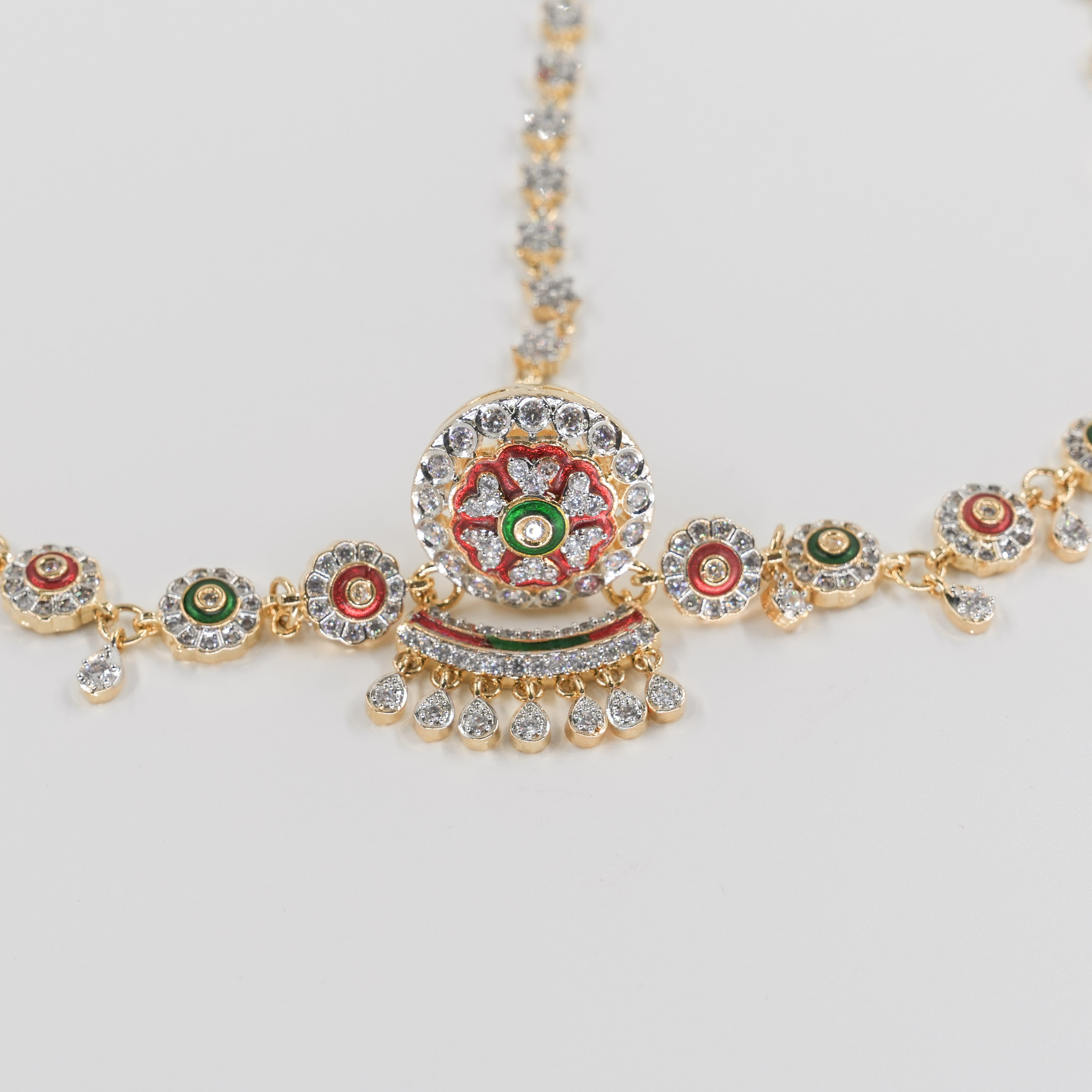 Goutam Jewellers By Ashok Rathod - American Diamond Meenakari round design Bor