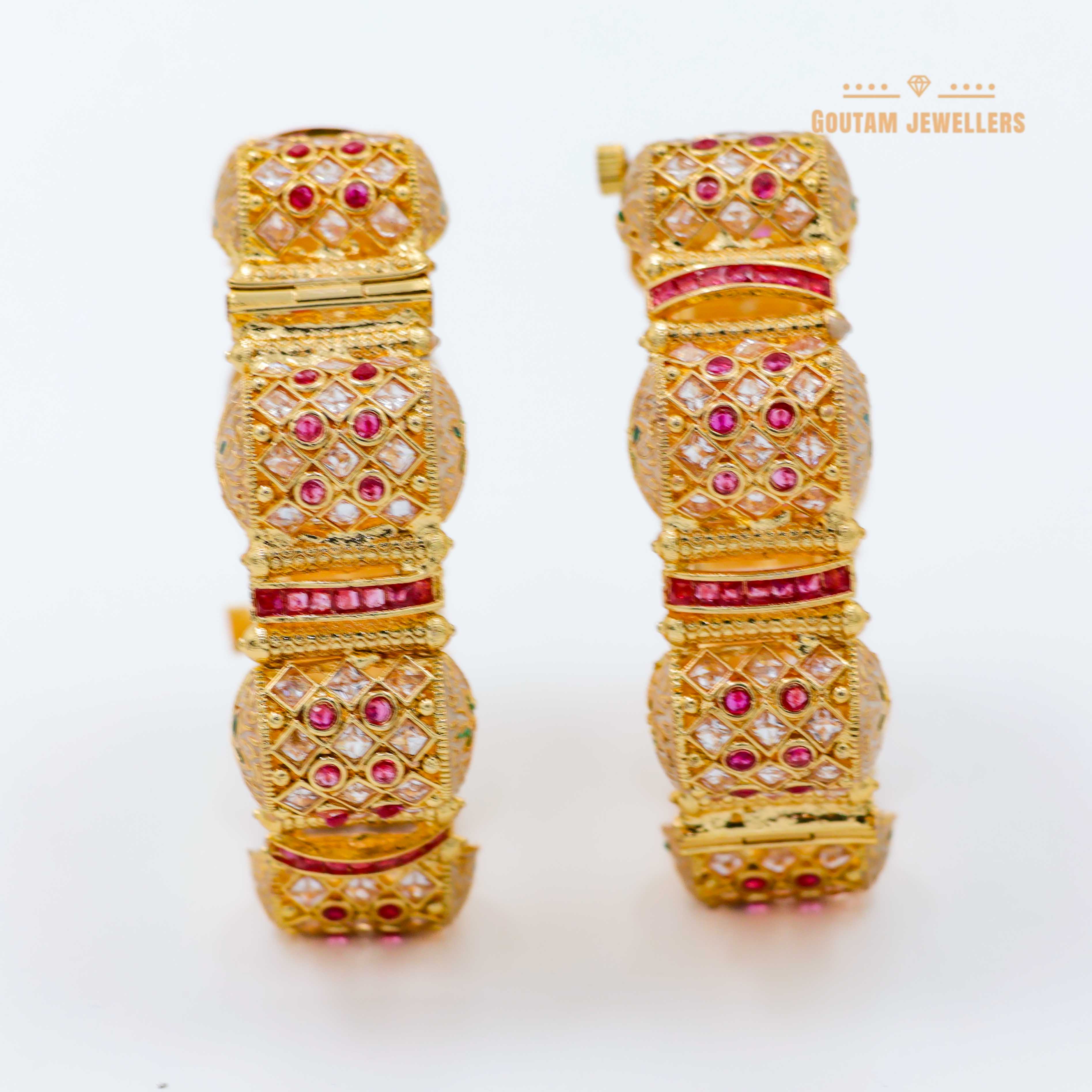 Fancy Rajwadi Ruby Mina Bangles