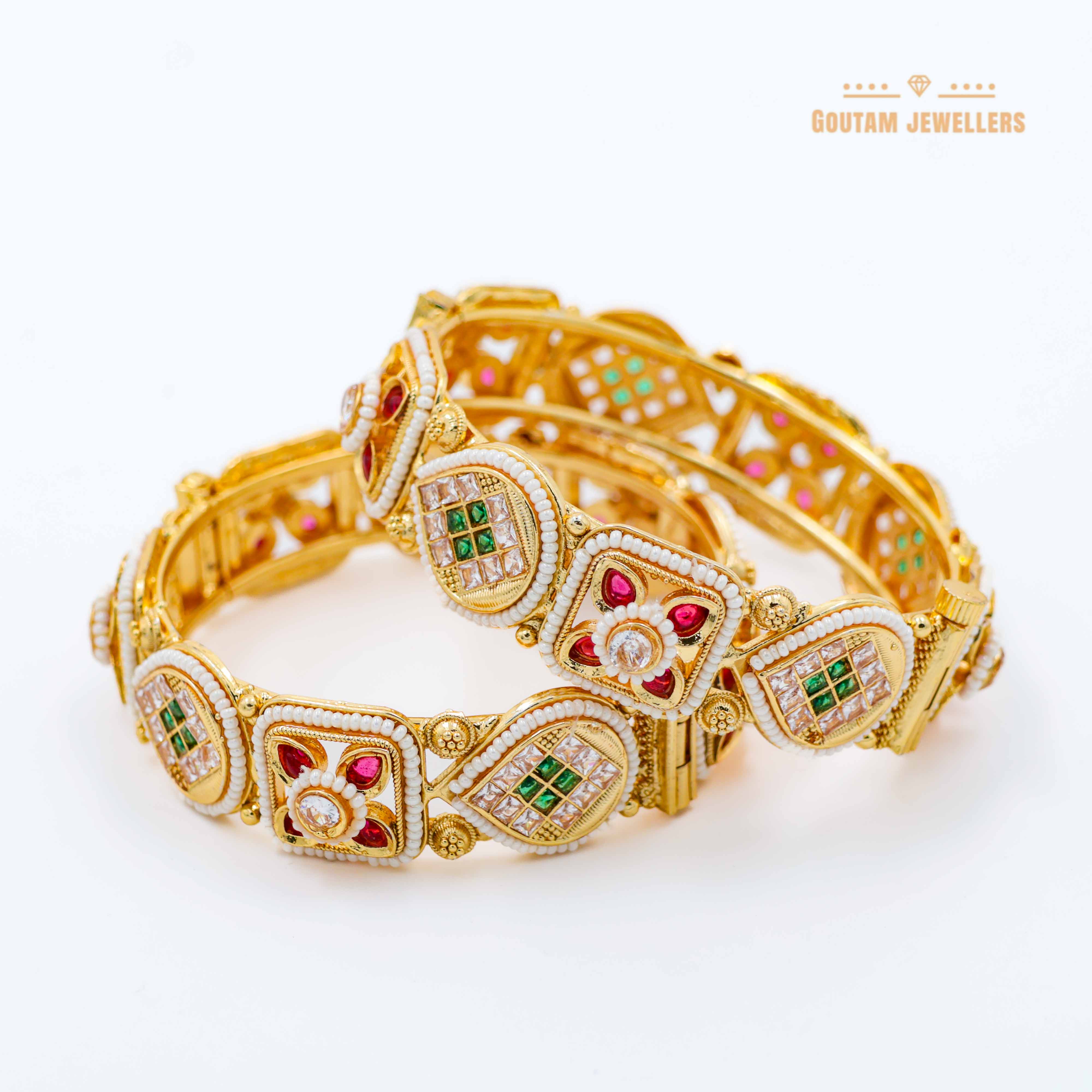 Fancy Square Shape Rajwadi Bangles