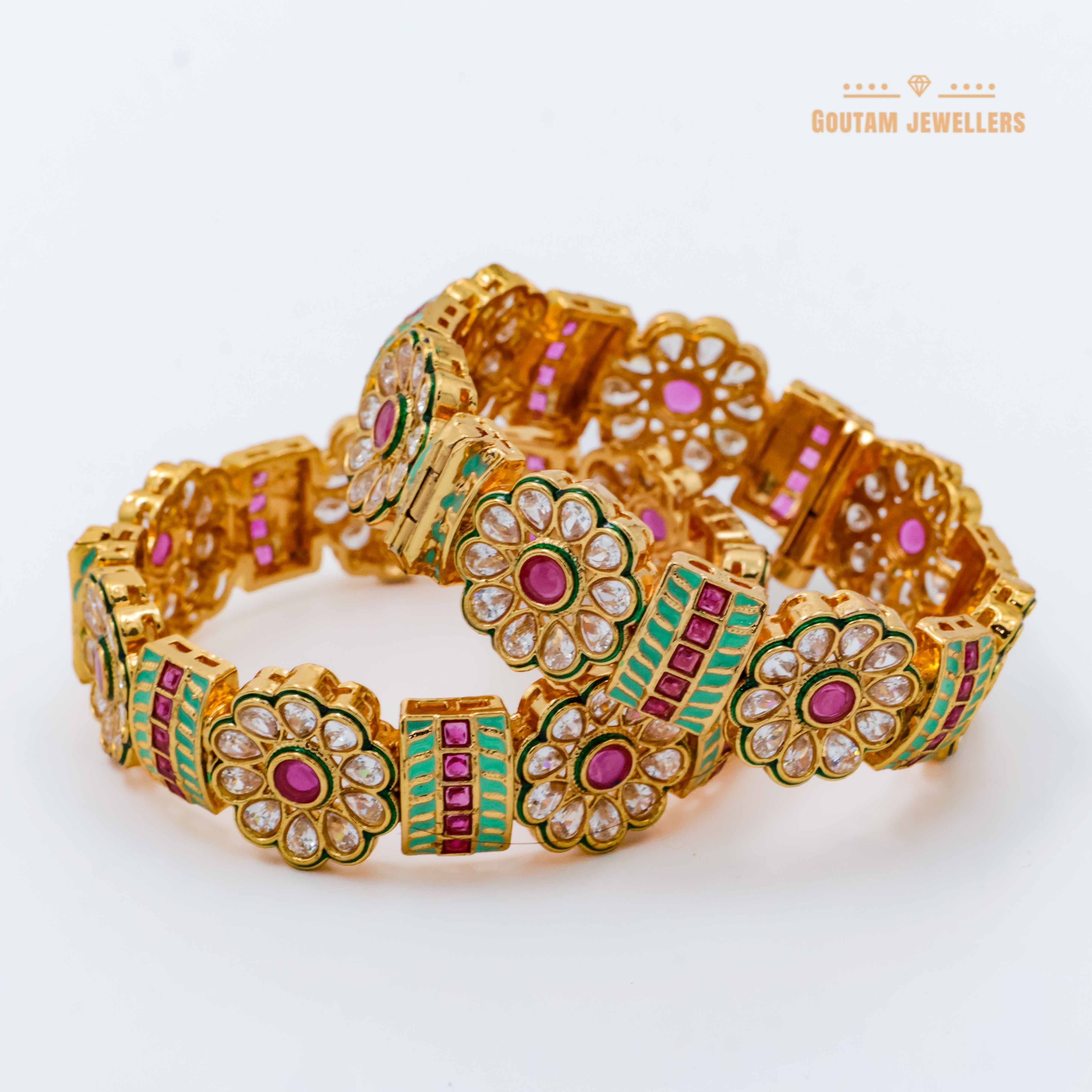 Uncut Kundan Rajwadi Bangles