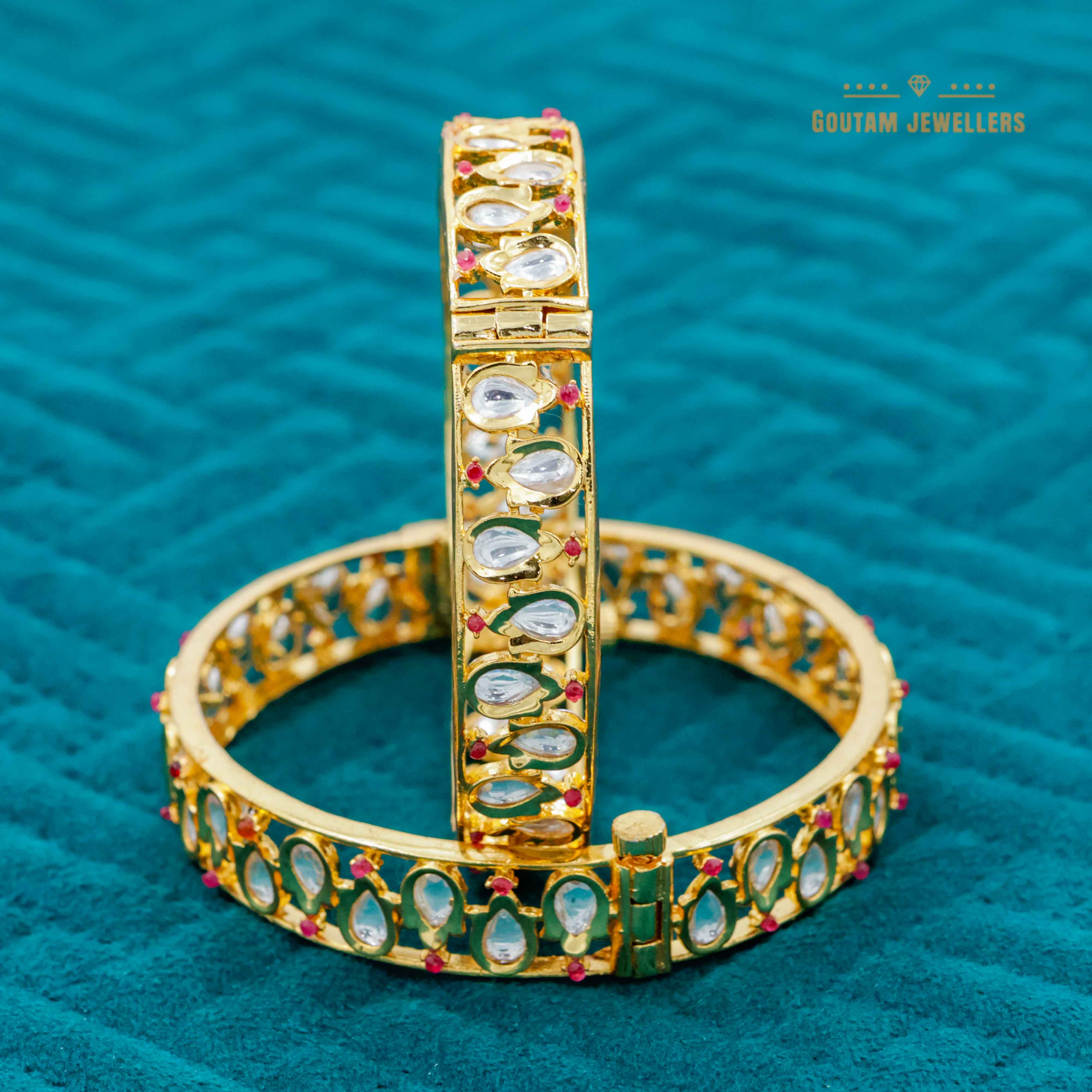 Simple Polki Kundan Bangles