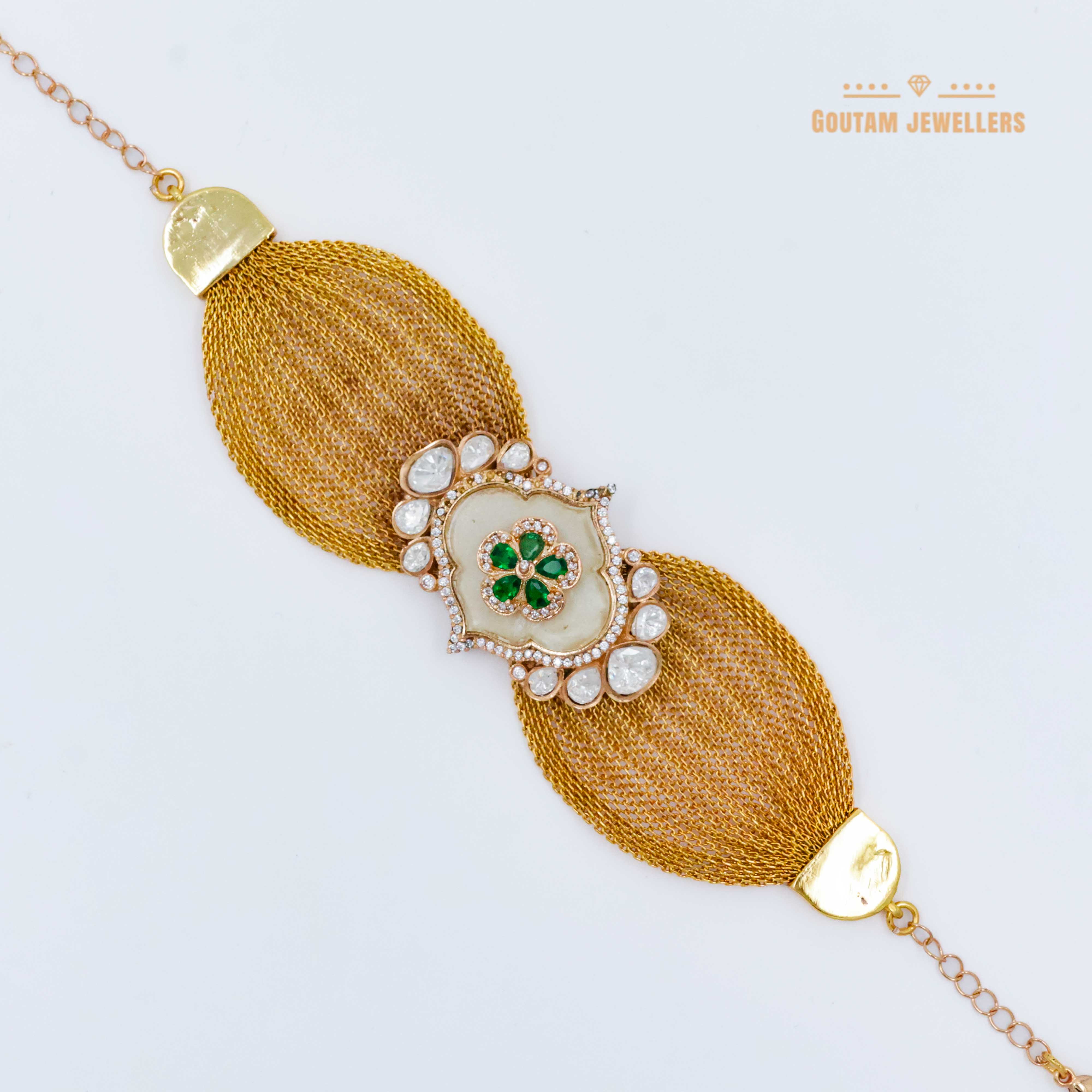 Italian Gold Belt Moissanite Bracelet