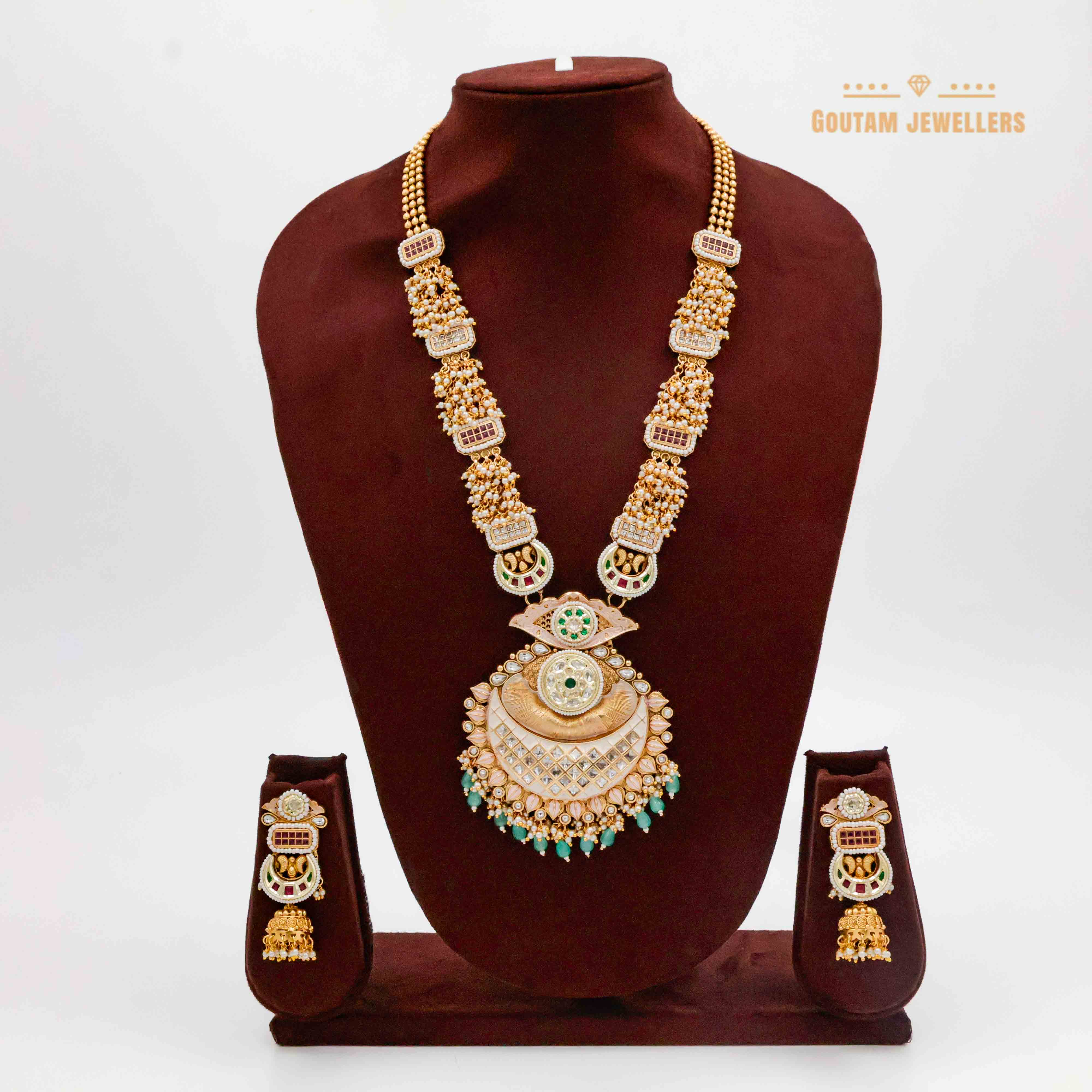 Moti Bandai Designer Rajwadi Mala Set