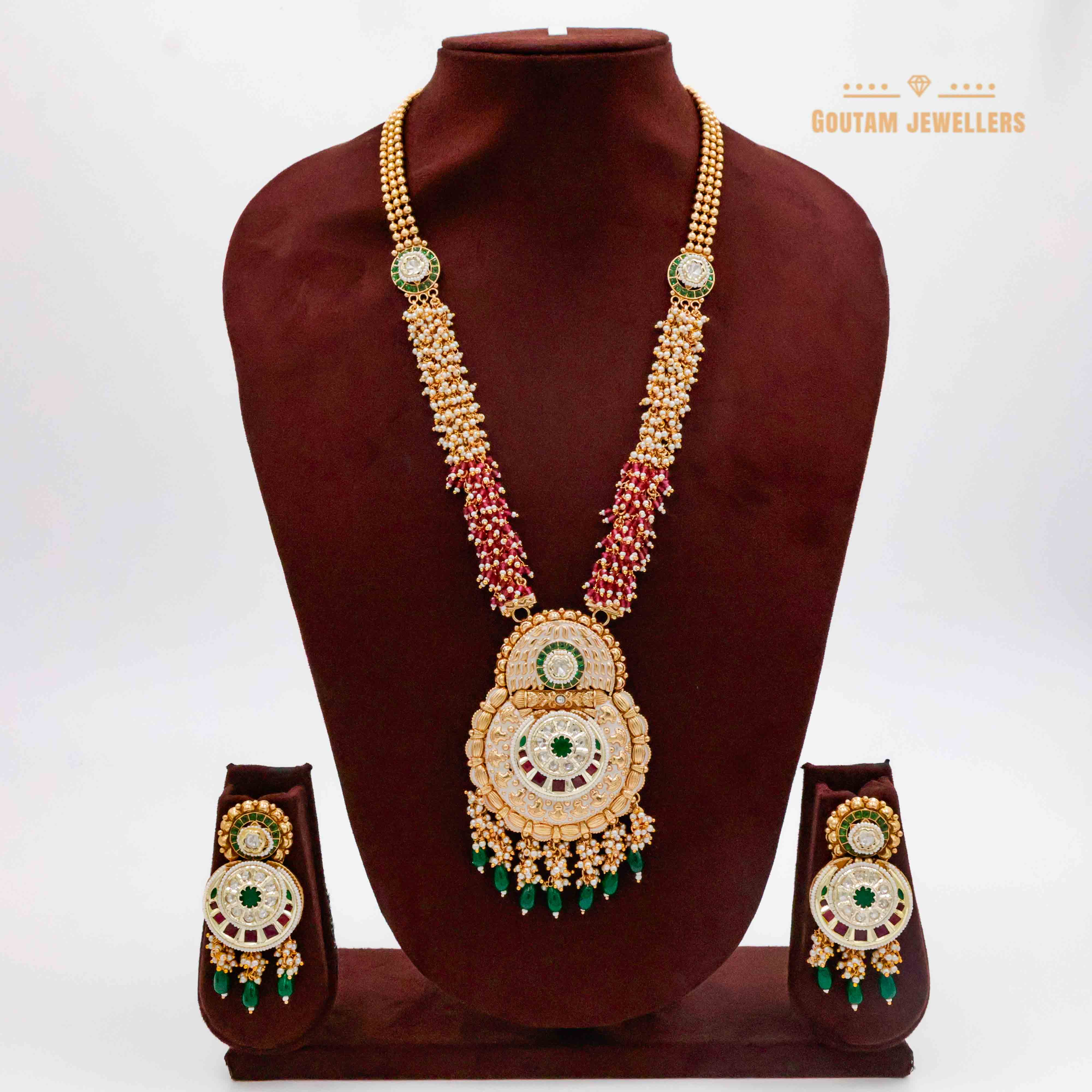 Ruby and Moti Bandai Rajwadi Mala Set