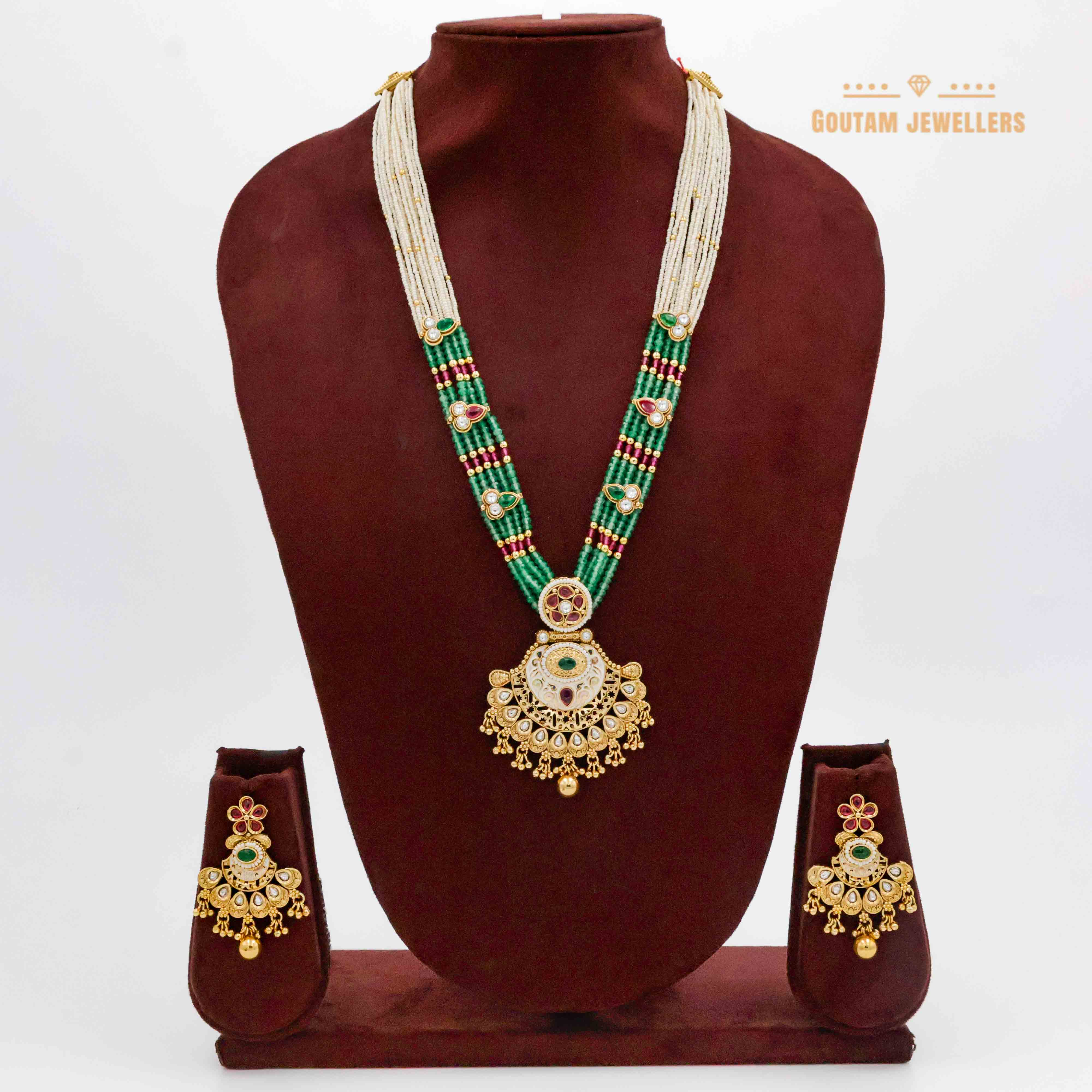 Simple Antique Rajwadi Mala Set