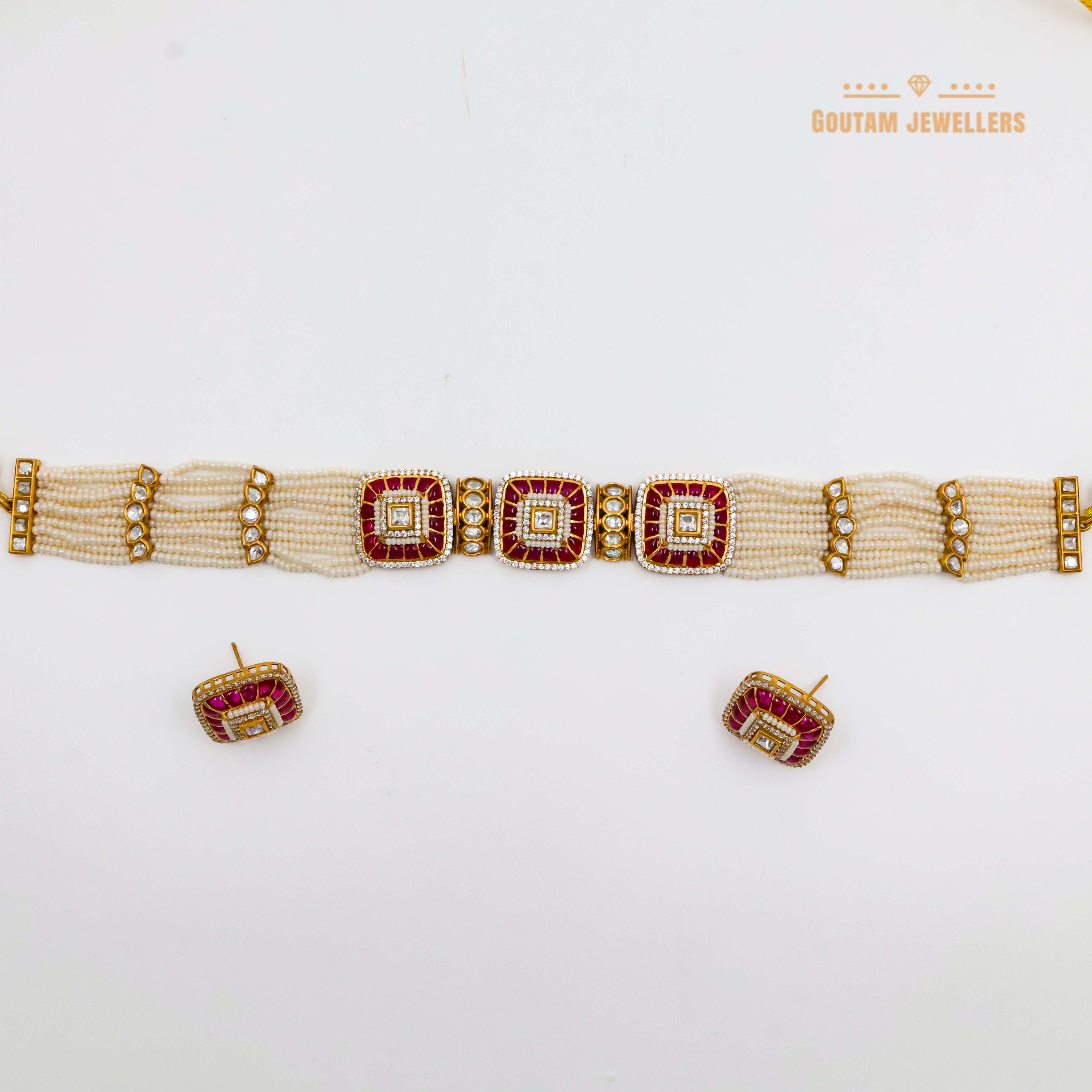 Kundan Choker Set Victorian Polish