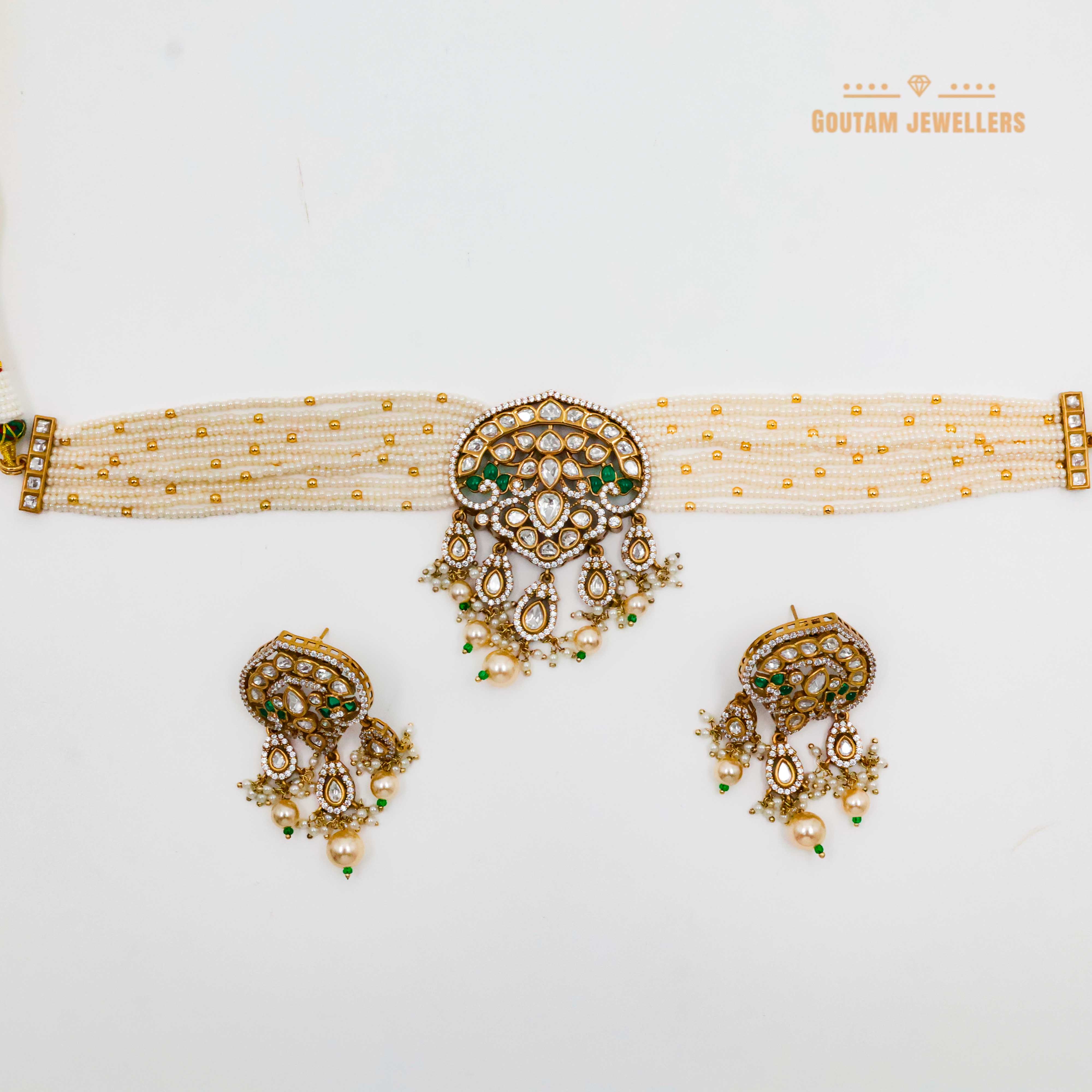 Designer Kundan Choker Set Victorian Polish