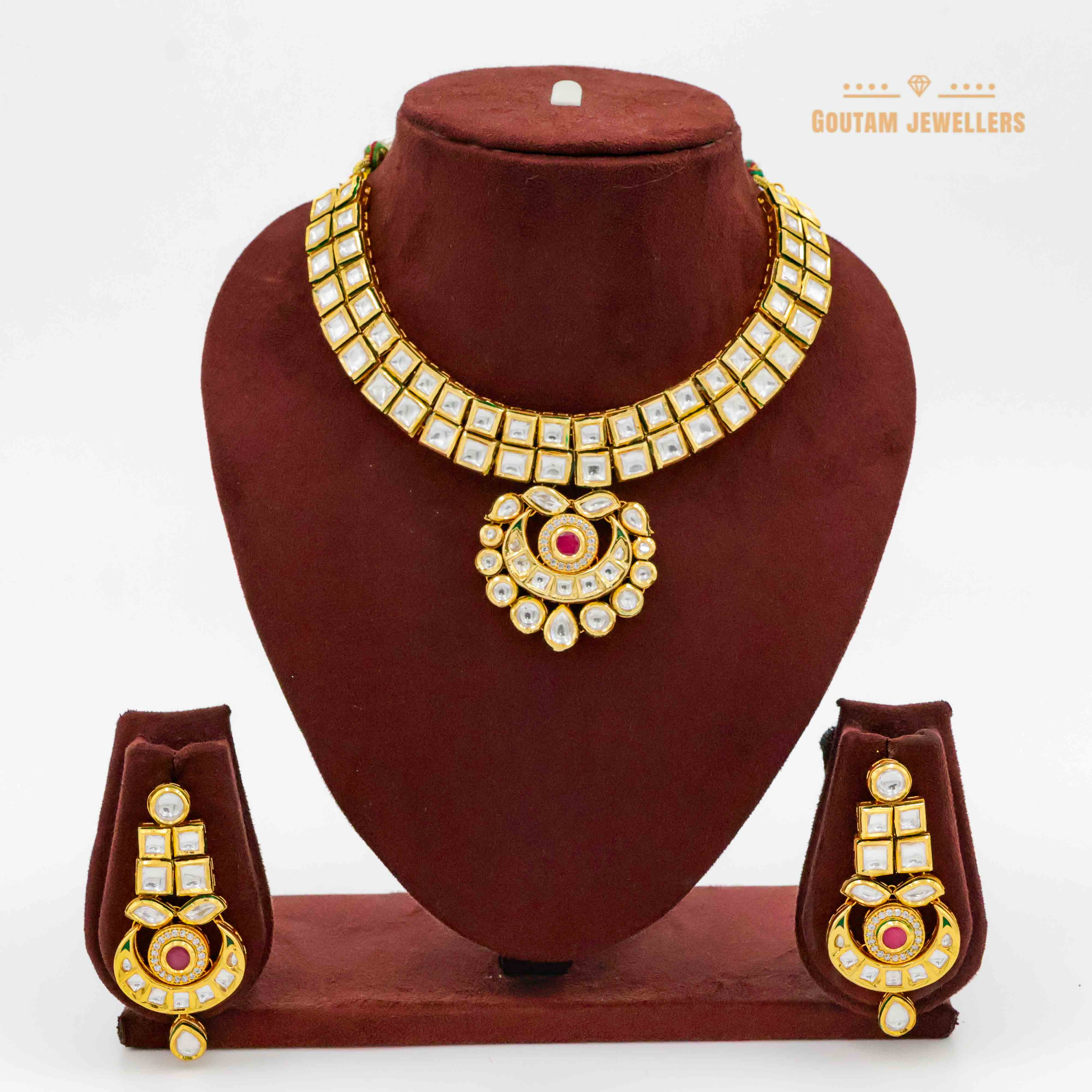 2Lines with Locket Real Kundan Set