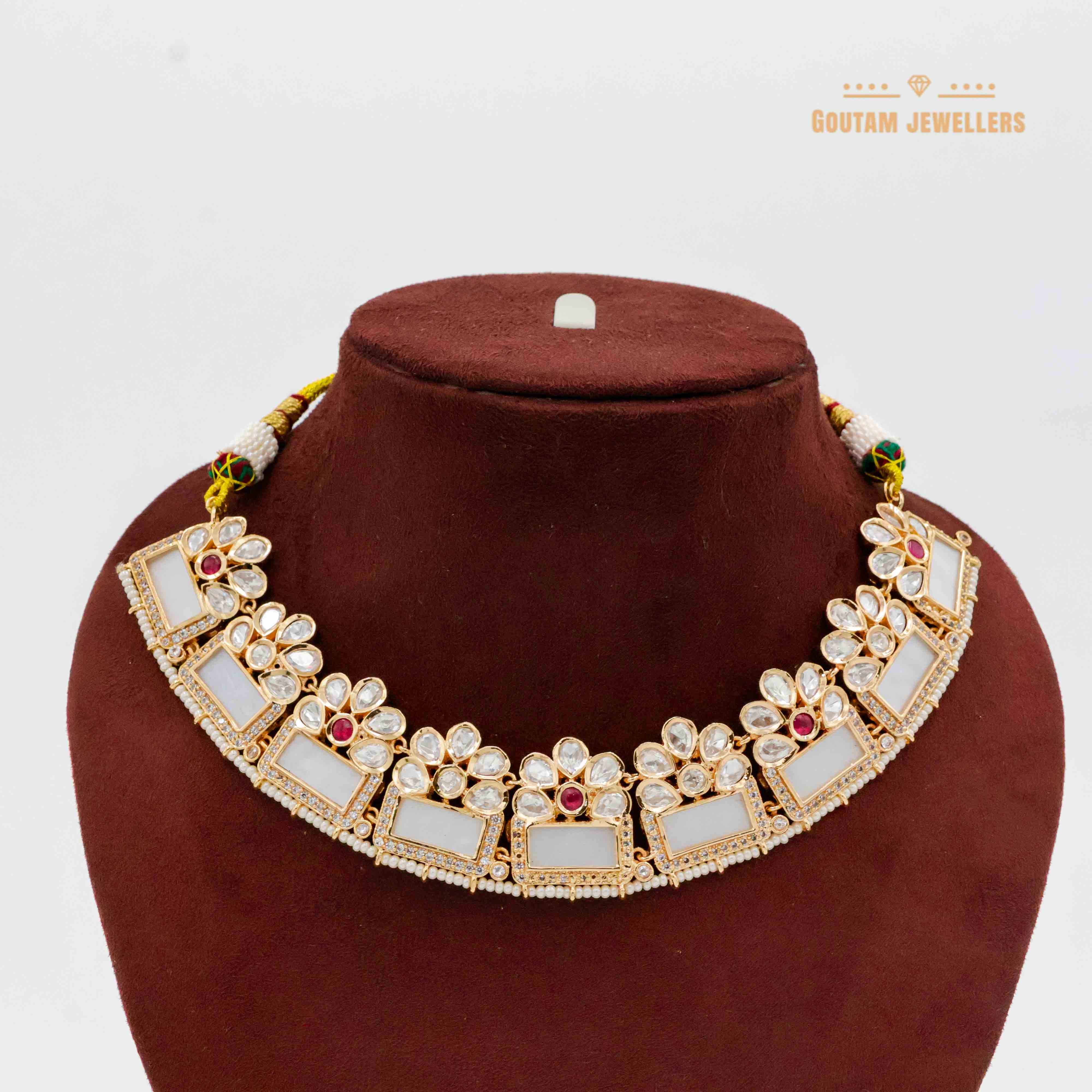 Designer Polki Kundan Set with M.O.P Sheets