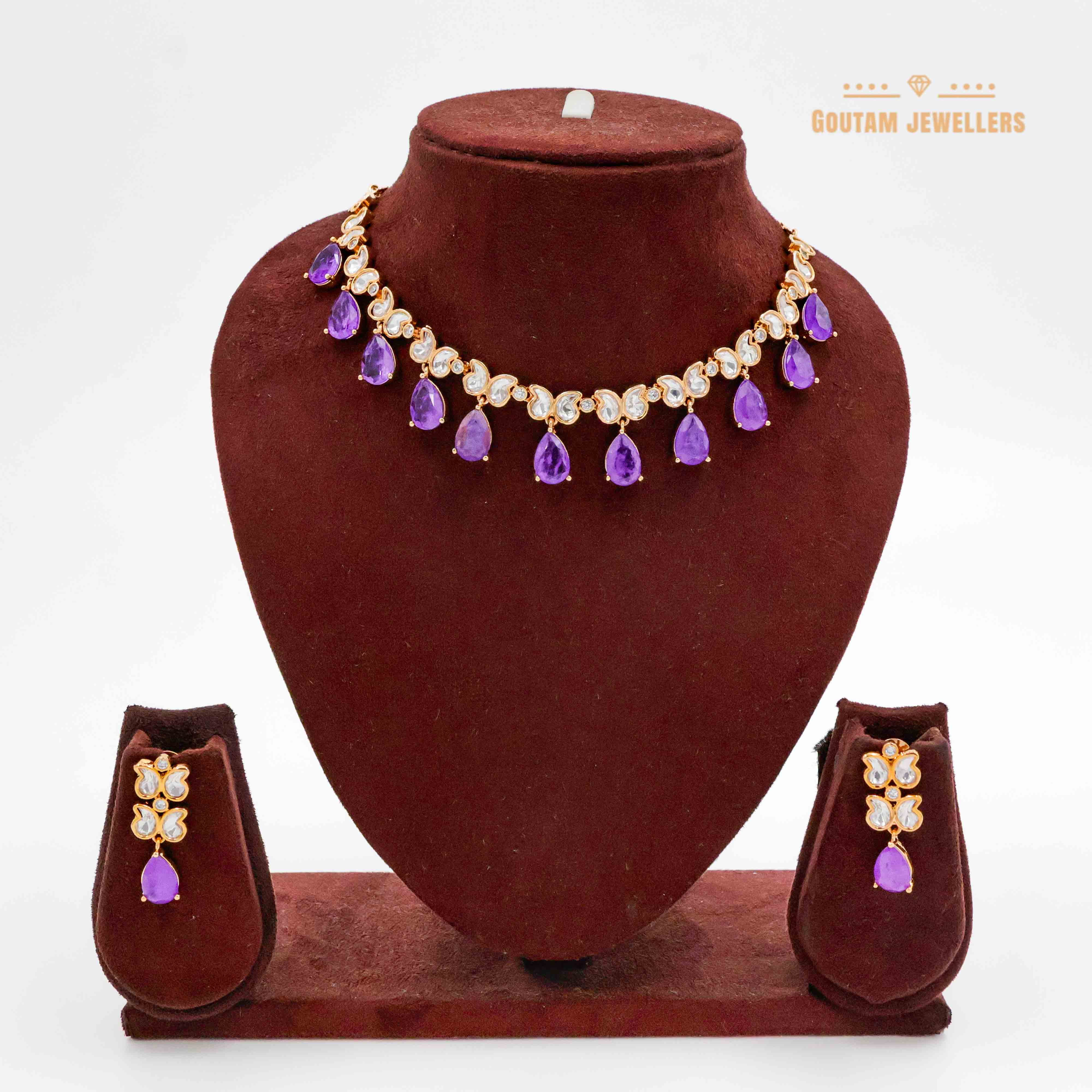 Onex Stones Droppings Polki Kundan Set
