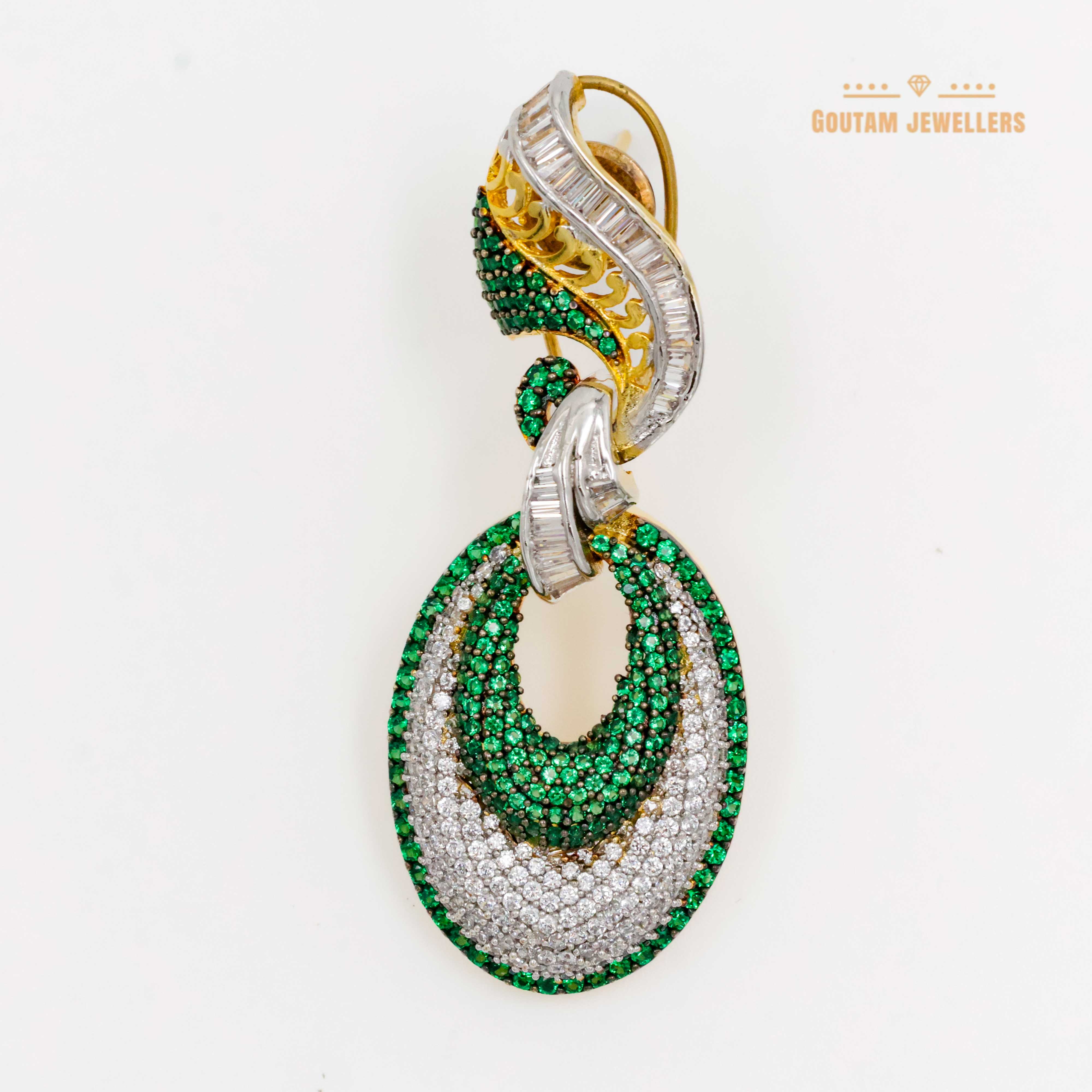 Goutam Jewellers By Ashok Rathod - Gold Plated Fancy Cz Earrings