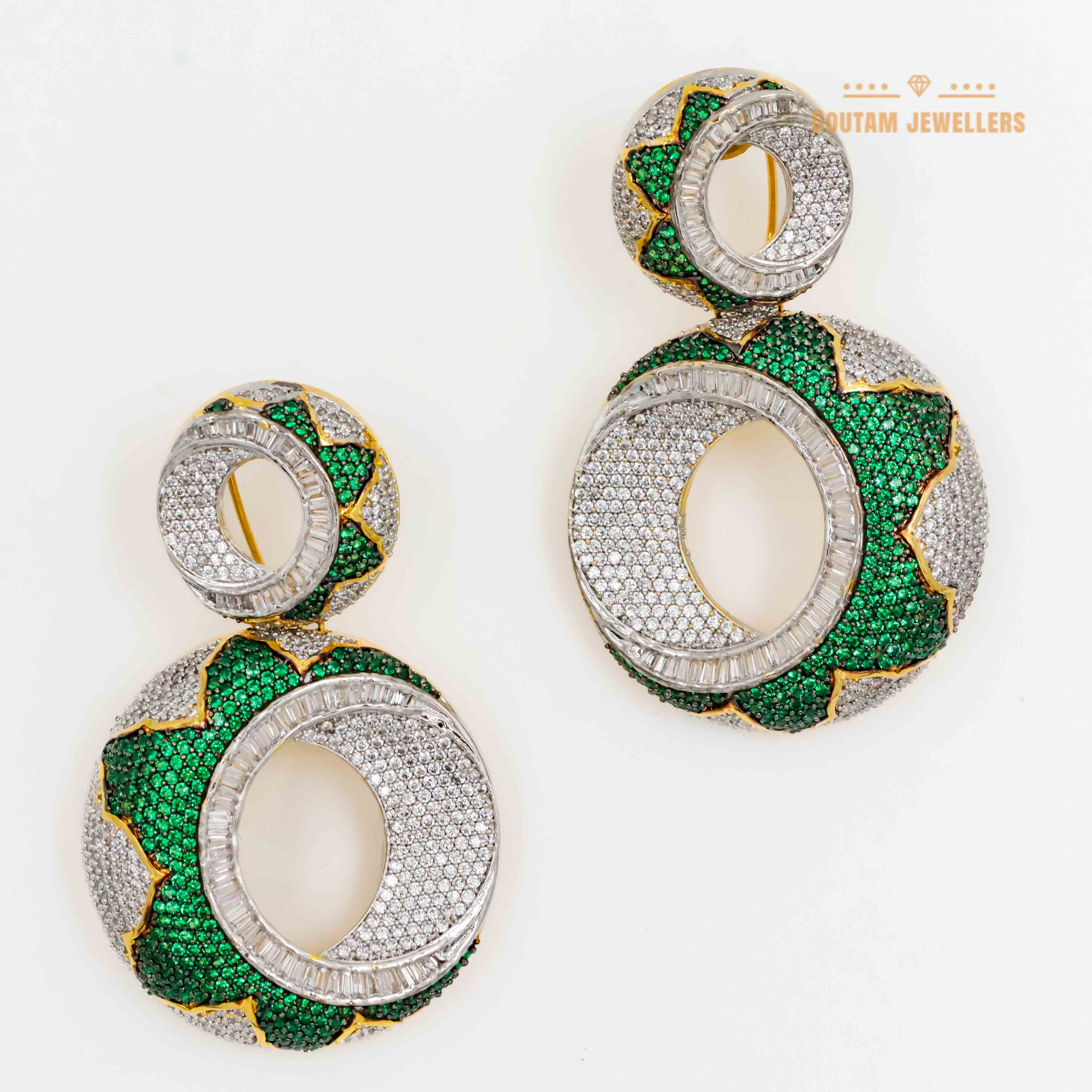 Designer Gold Plated Fancy Cz Earrings