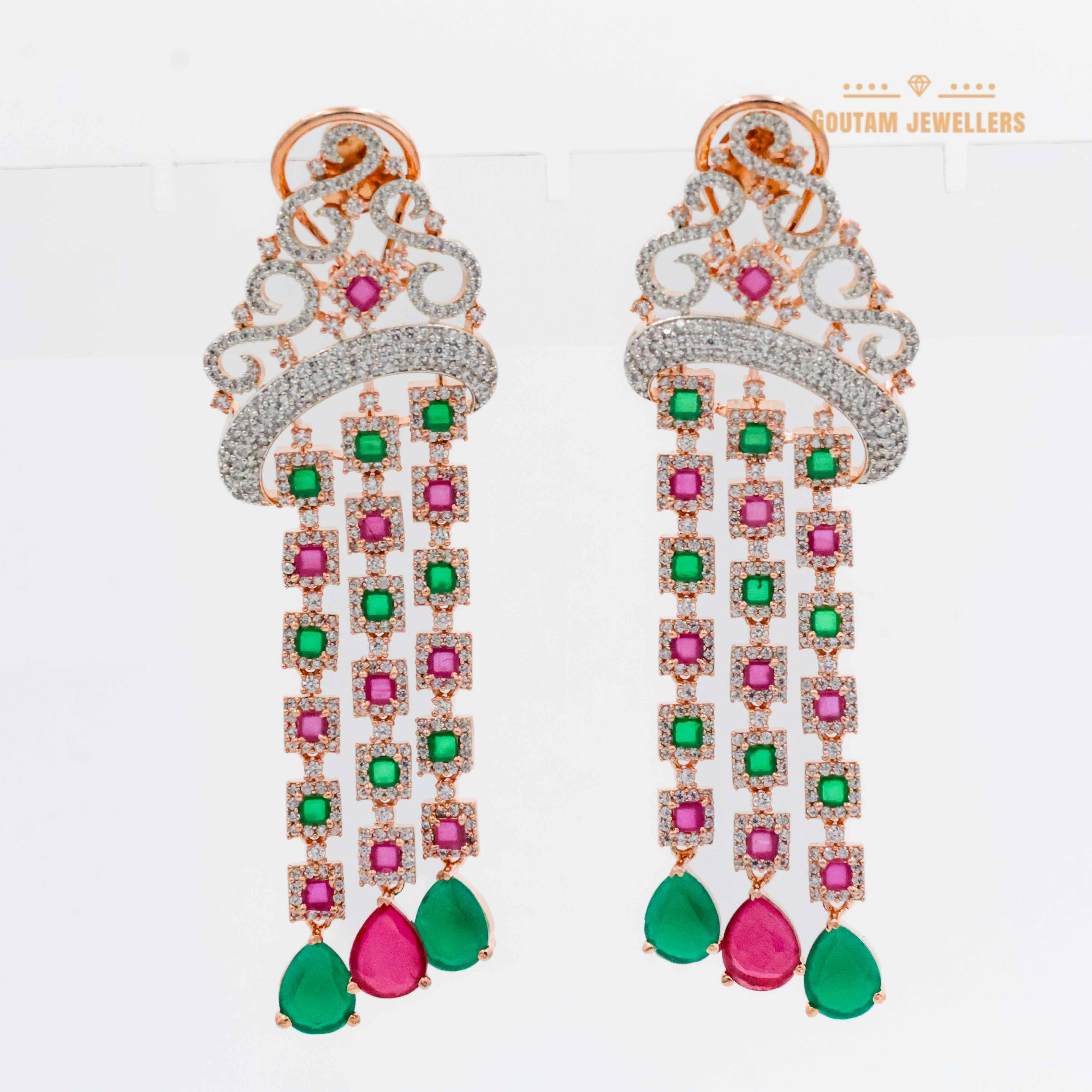Rose Gold Plated Hanging Earrings