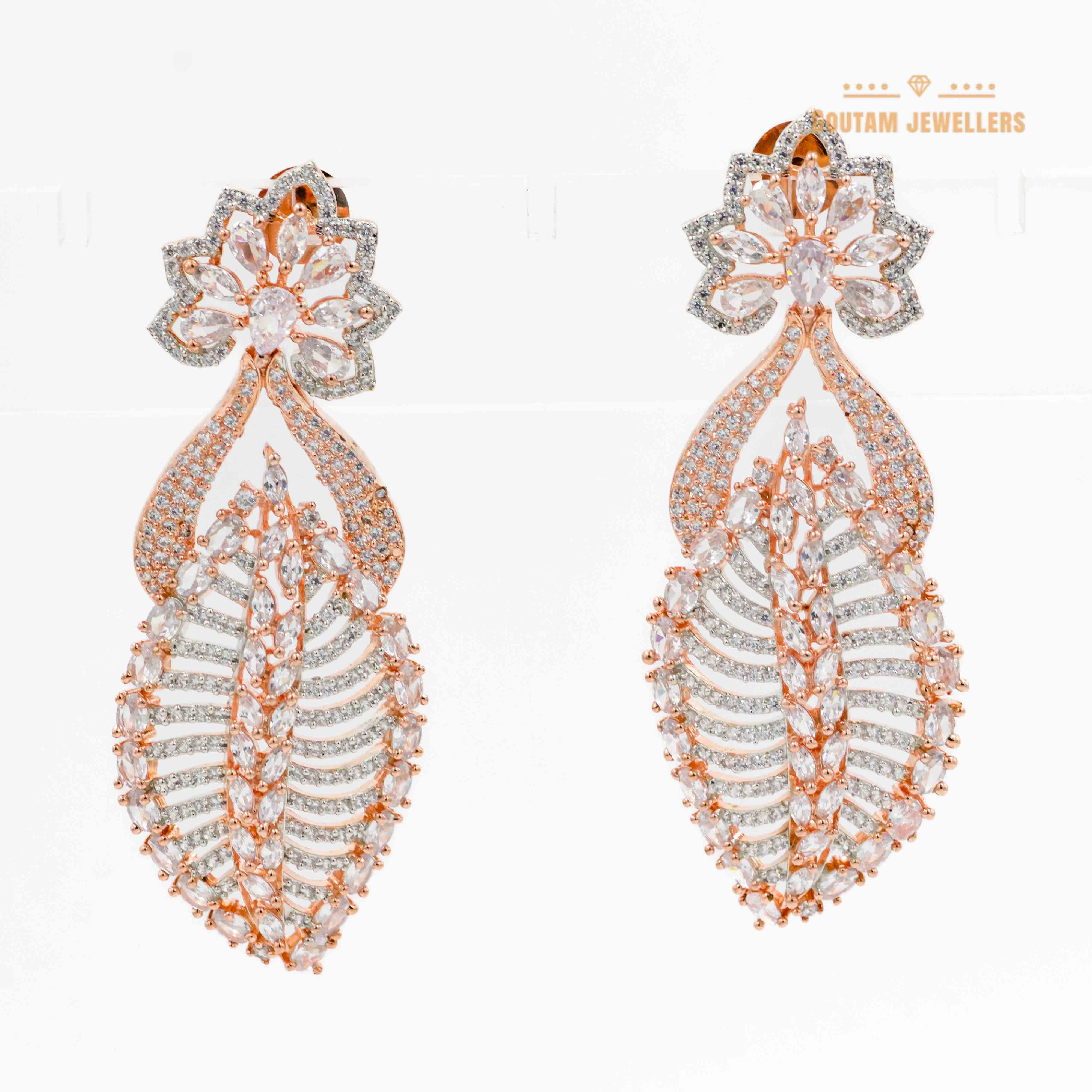 Goutam Jewellers By Ashok Rathod - Rose Gold Plated Earrings