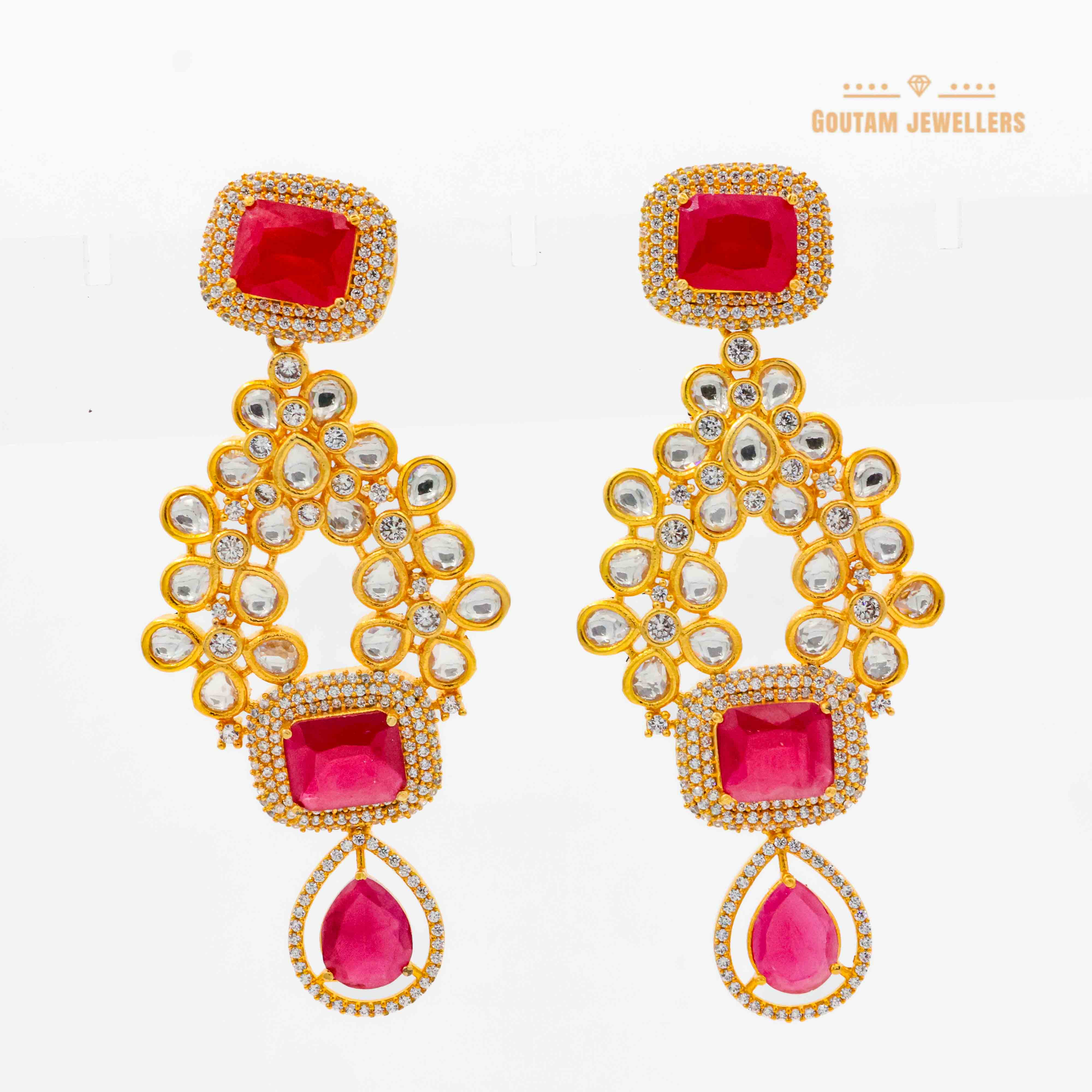 Designer Polki Kundan Earrings