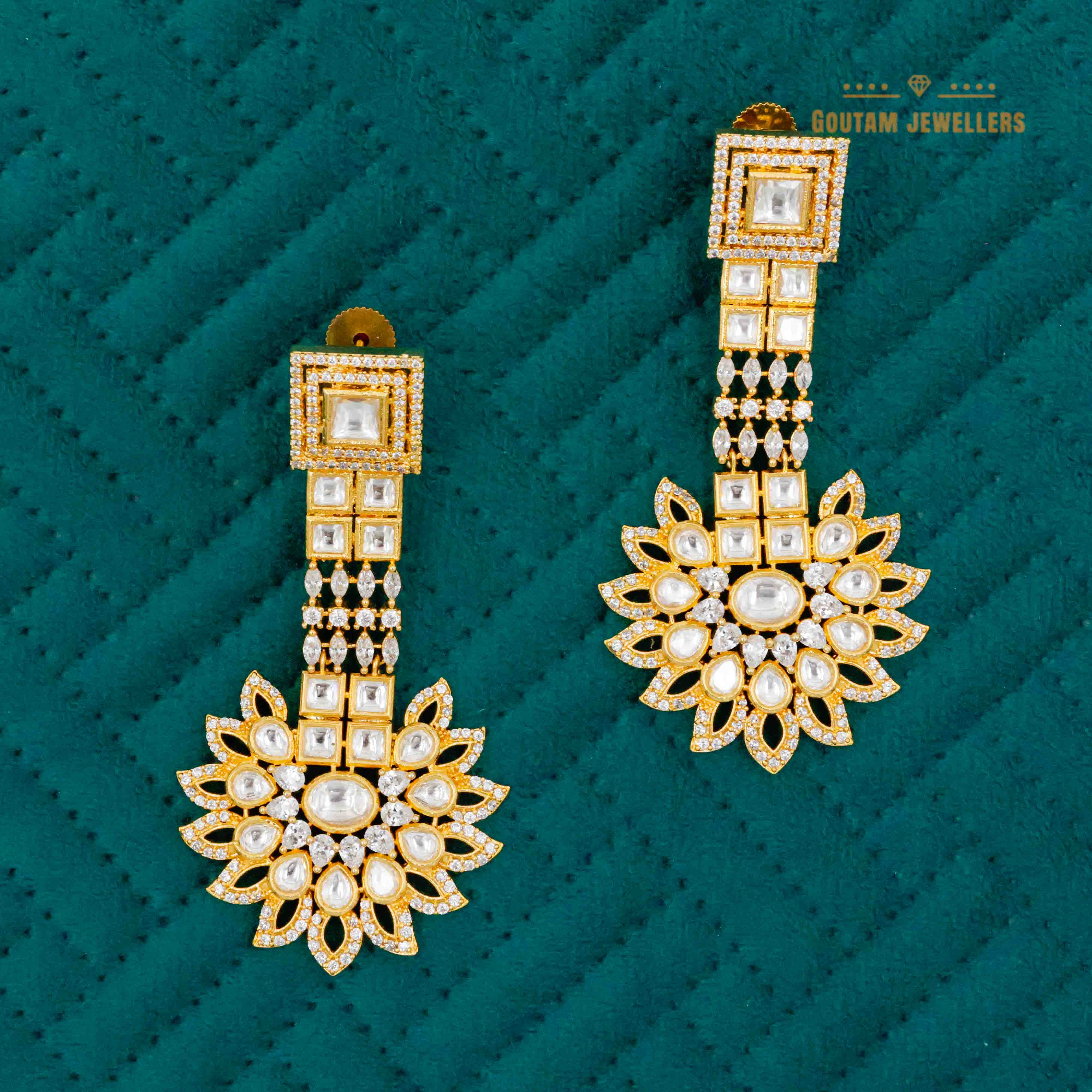 fancy Polki Kundan Earrings