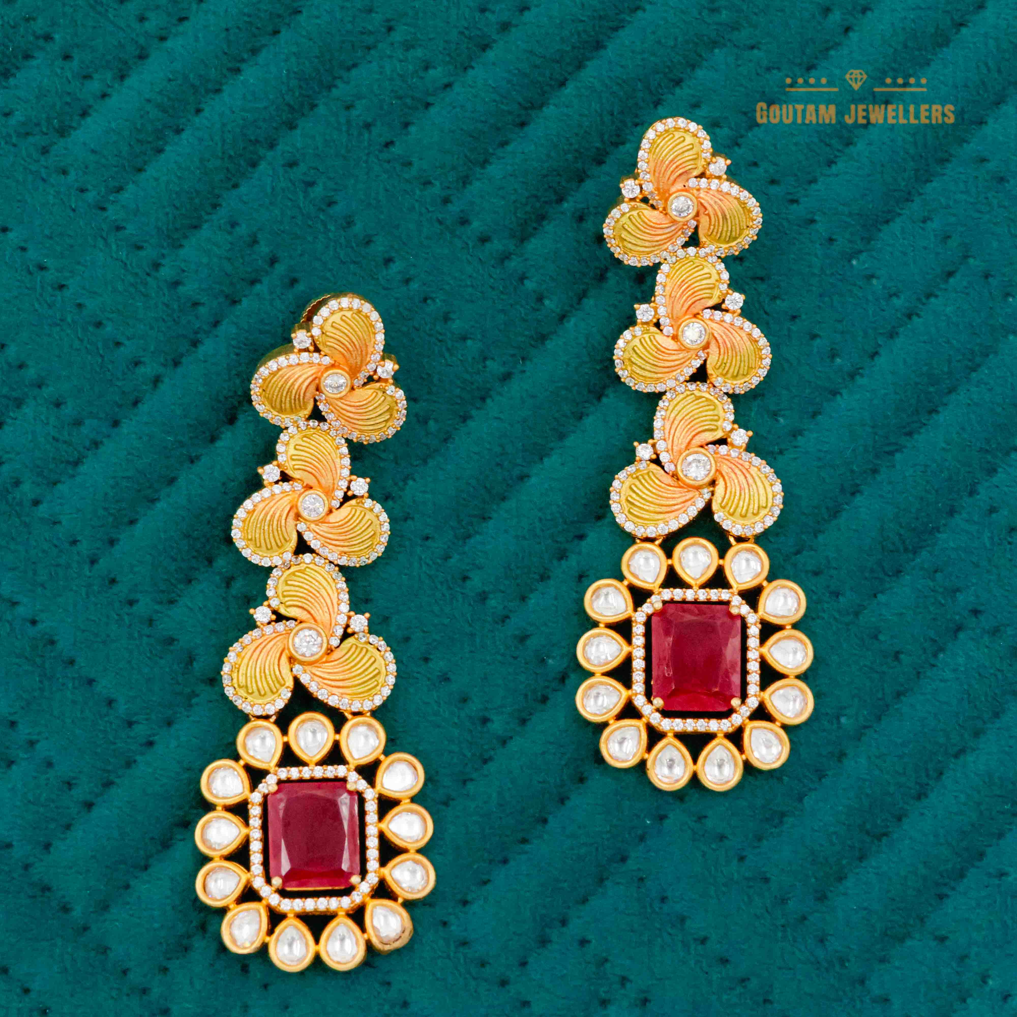 Fancy Polki Kundan with Minakri Earrings