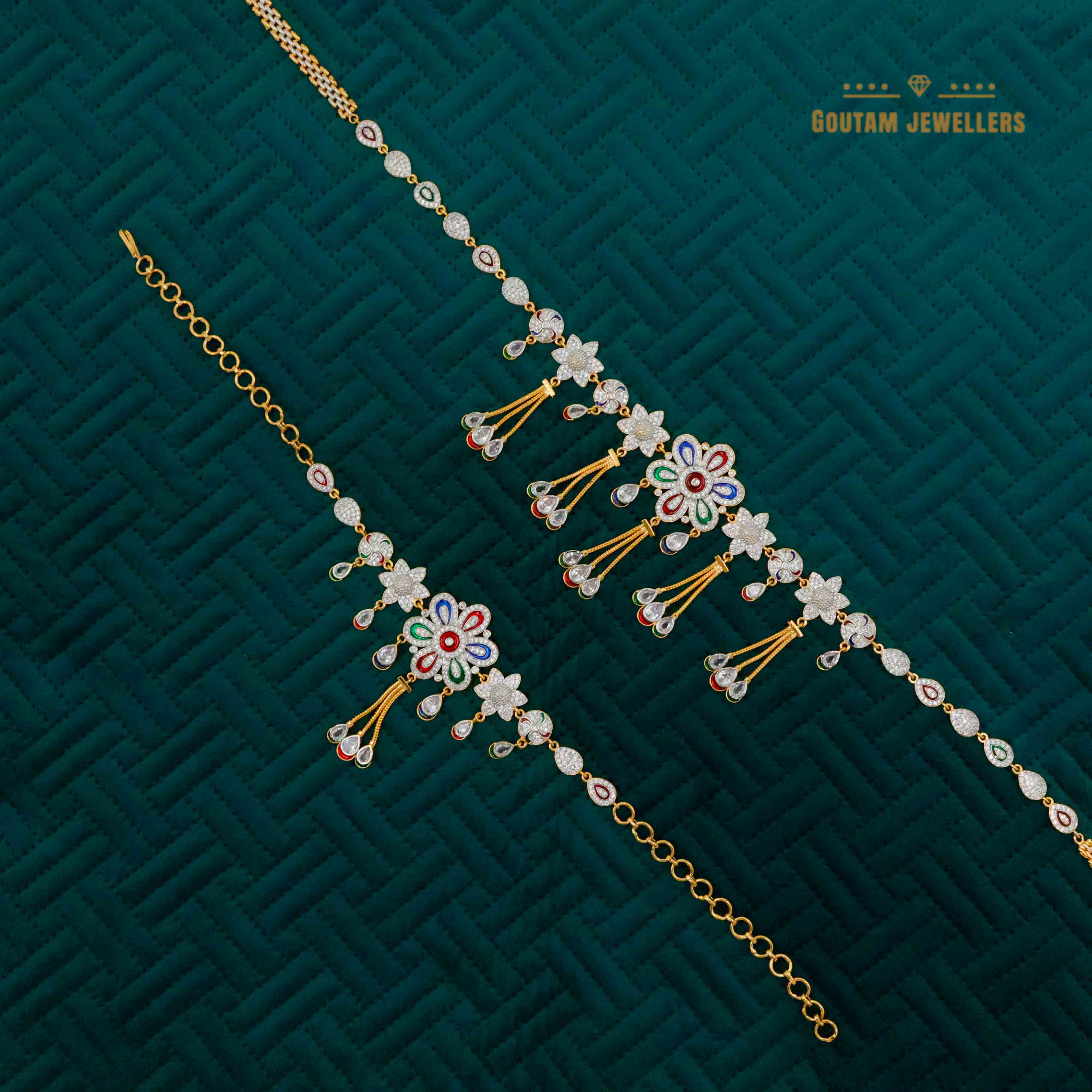 Minakri Cz Hathphool,Kandora,Bajuban Set