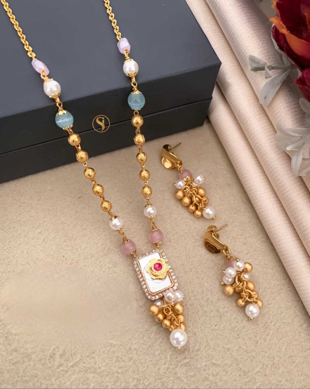 Goutam Jewellers By Ashok Rathod - Fancy Beads Mala with M.O.P Locket