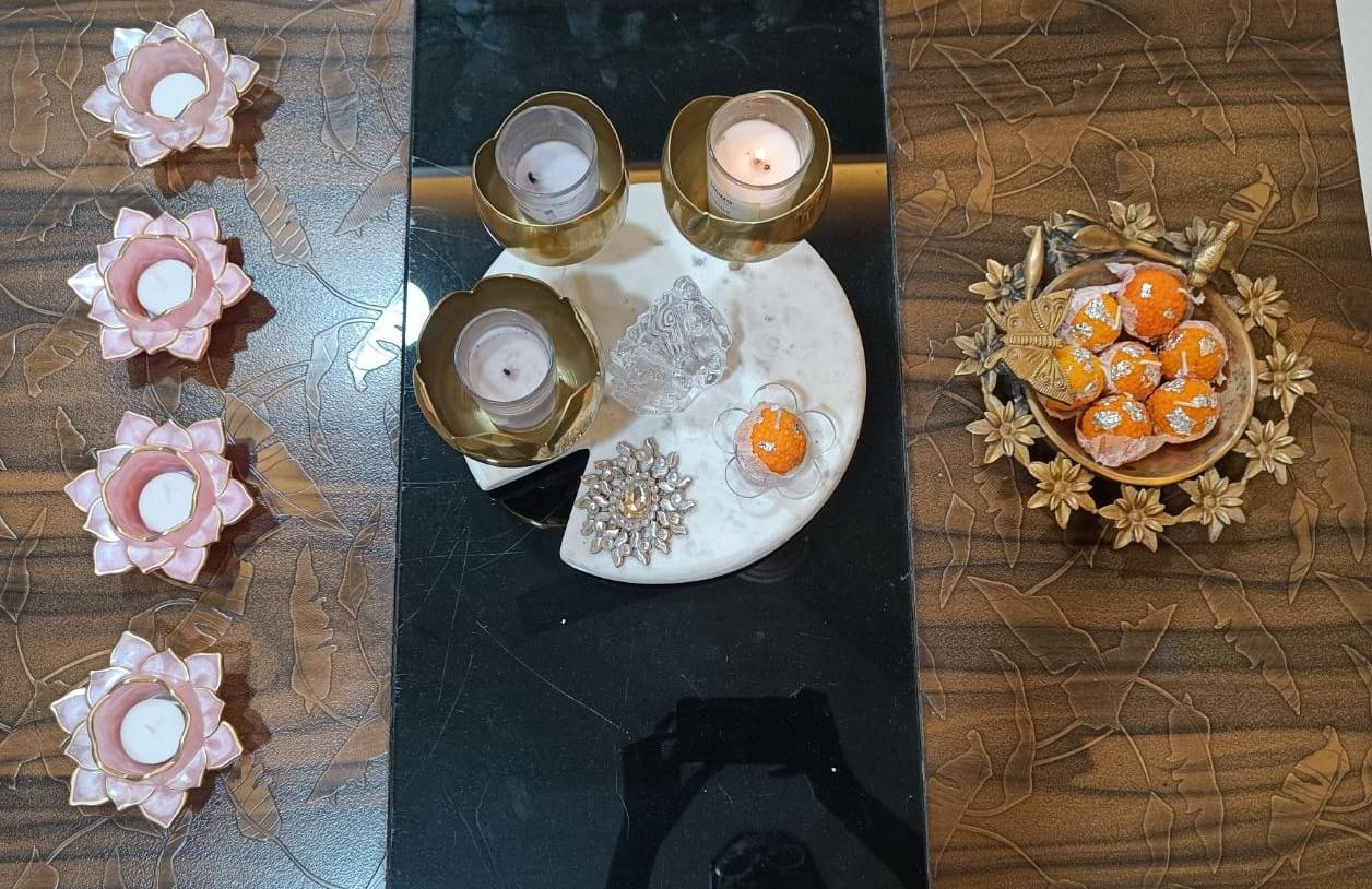 Resin tea light holder/ Diya holder