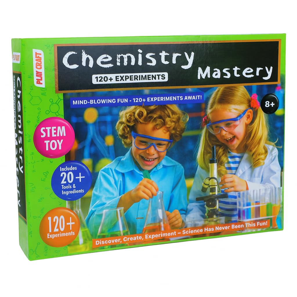 Chemistry Mastery Science Kit| 120+ Experiments| STEM Learning Educational Toys for Boys and Girls Ages 8-14| Birthday Gifts Ideas for Kids | for Young Scientists
