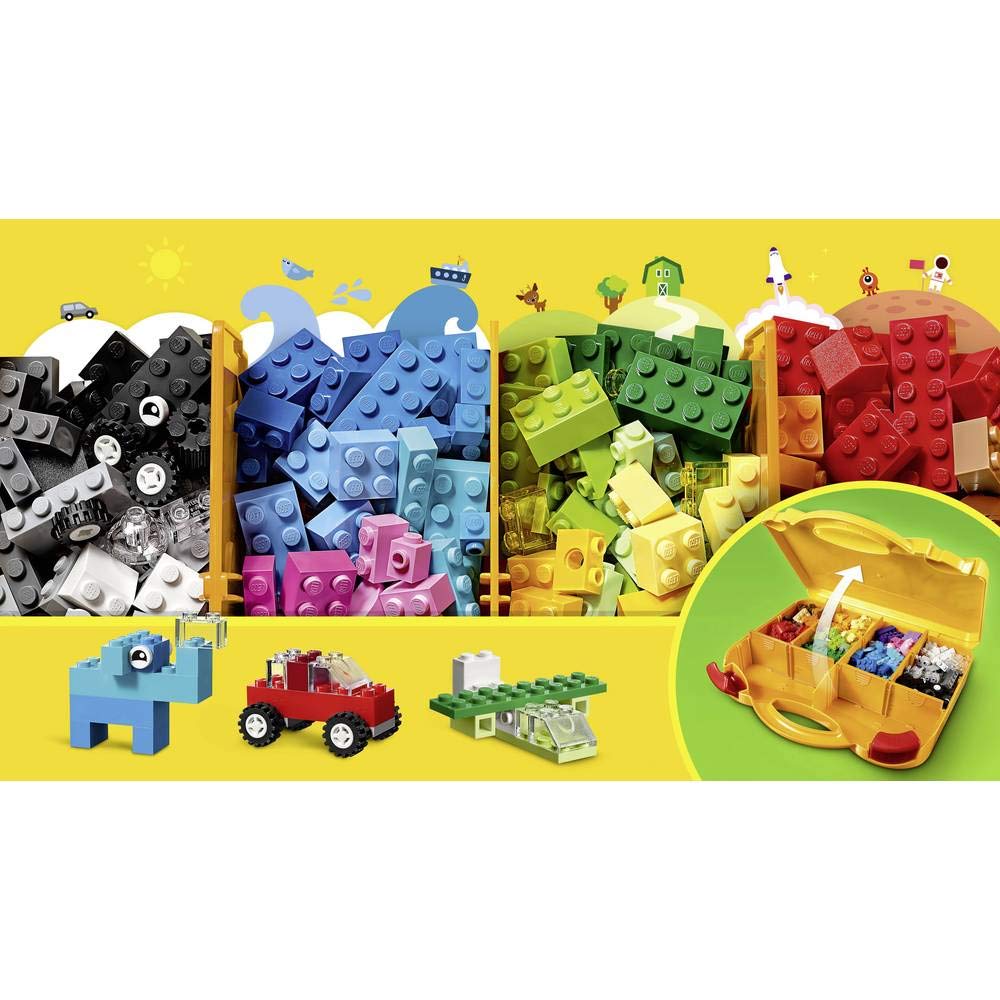 LEGO Classic 10713 Creative Suitcase – 213 Piece Building Bricks Kit with Storage Case | Gift for Kids Age 4+ -