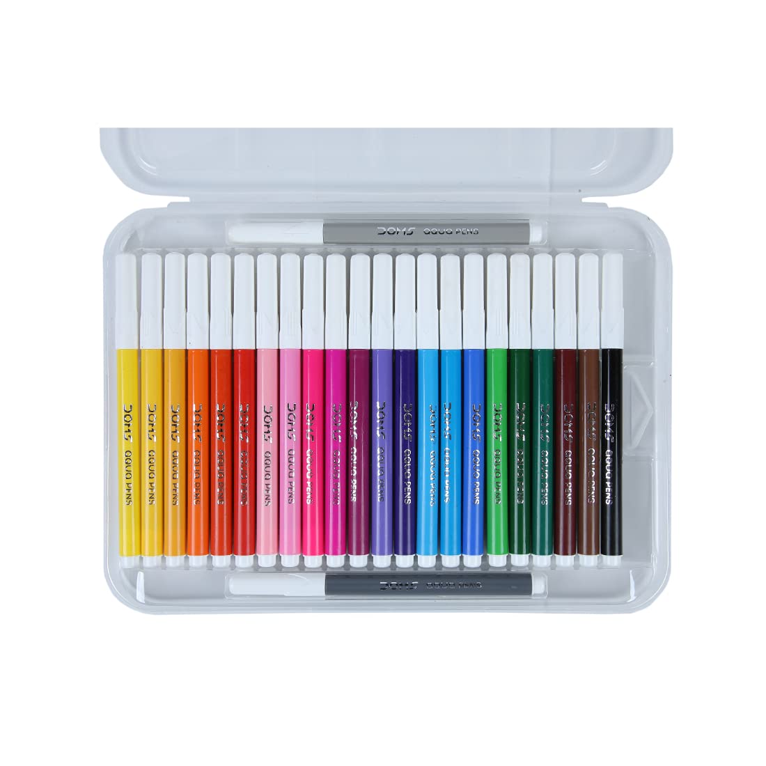 DOMS Aqua 24 Shades Watercolour Sketch Pen Set | Bright & Intense Colours | Push-Resistant Tips for Smooth Drawing | Non-Toxic & Safe for Kids | Ideal for Doodling & Mandala Art -