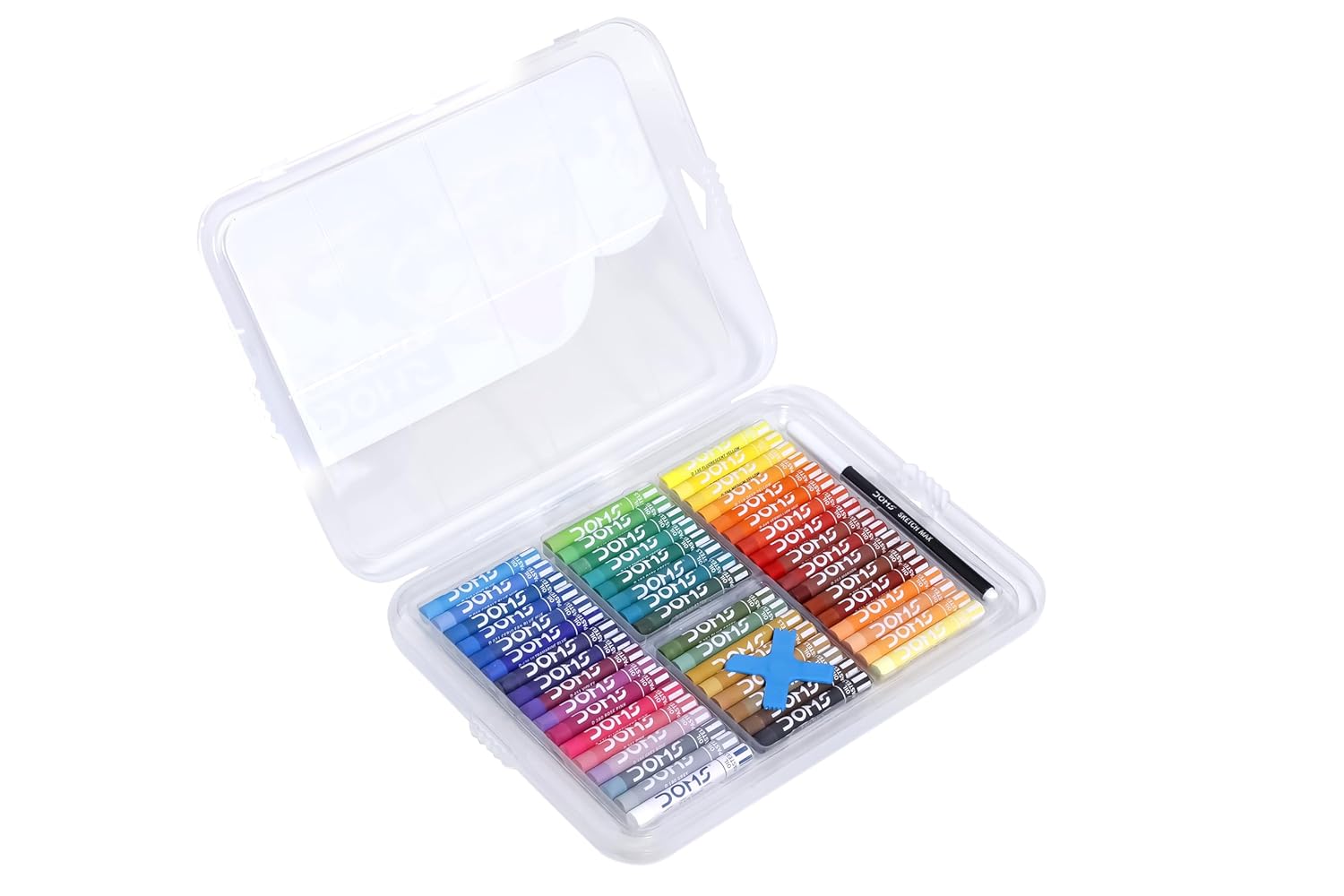 DOMS 50 Shades Oil Pastels with Plastic Case | Smooth Colour Blending for Artistic Effects | Bright & Intense Shades | Free Scraping Tool | Non-Toxic & Safe for Kids -