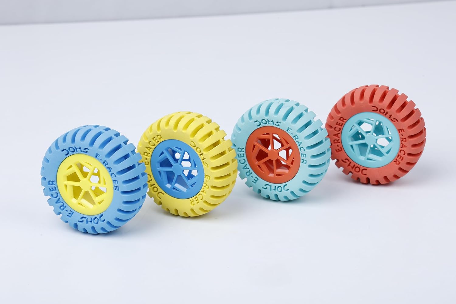 DOMS E-Racer Round Erasers Pack of 20 | Fun Wheel Shape for Easy Grip | Non-Toxic & Safe for Kids | Clean Erasing | Multi-Colour Erasers for School & Gifting -