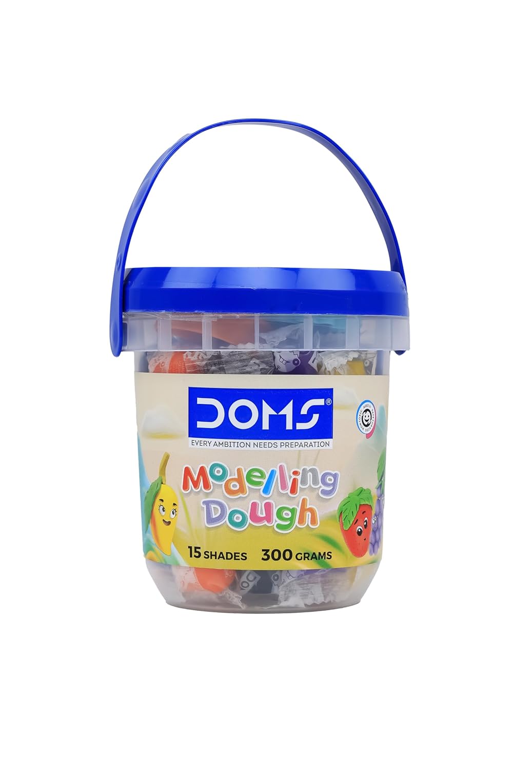 DOMS Modelling Dough 15 Shades (300g) | Soft & Colourful Clay for Kids | Easy to Knead | DIY Art & Craft Set | Safe & Non-Toxic Creative Dough for Children -