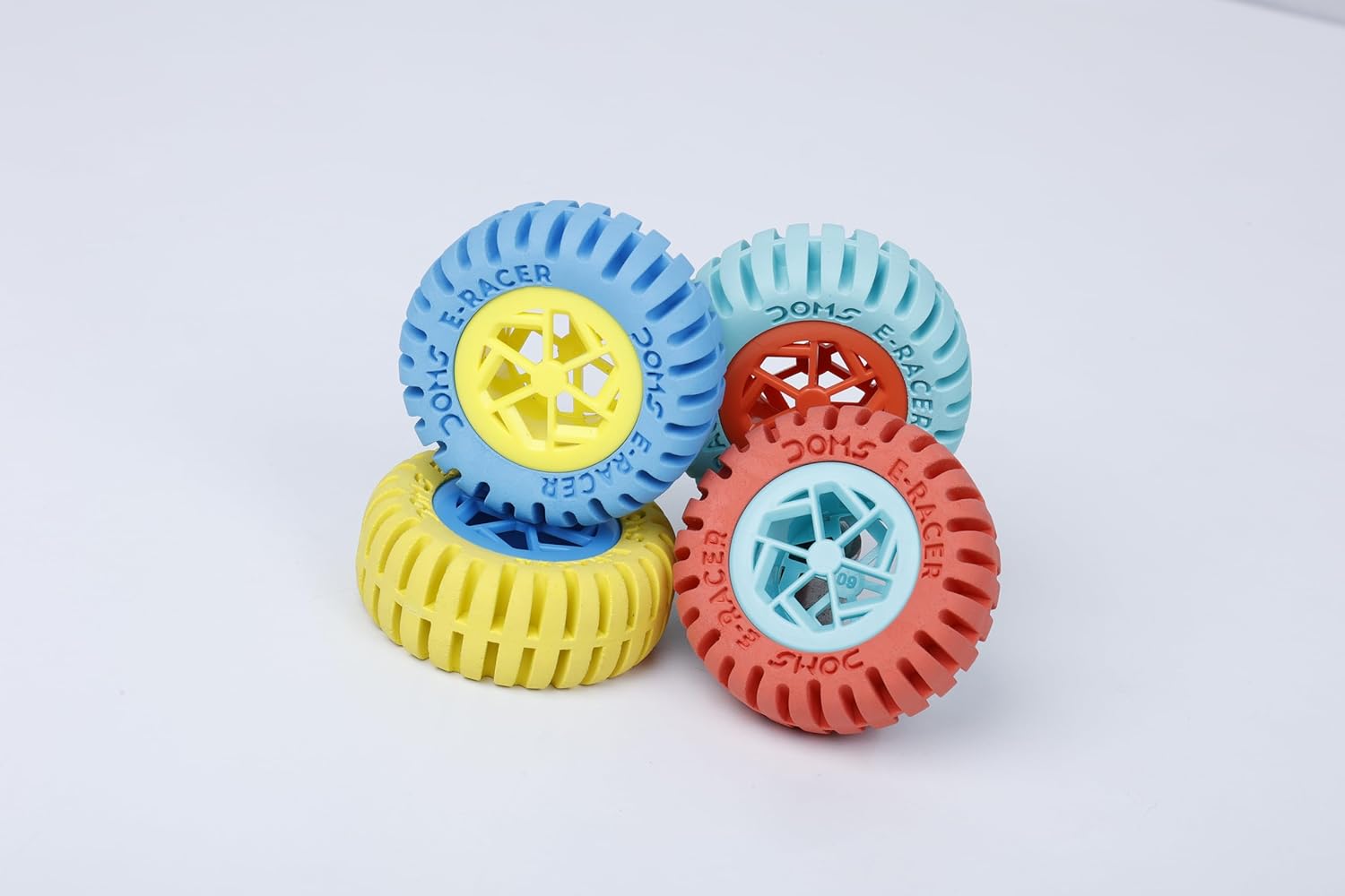 DOMS E-Racer Round Erasers Pack of 20 | Fun Wheel Shape for Easy Grip | Non-Toxic & Safe for Kids | Clean Erasing | Multi-Colour Erasers for School & Gifting -