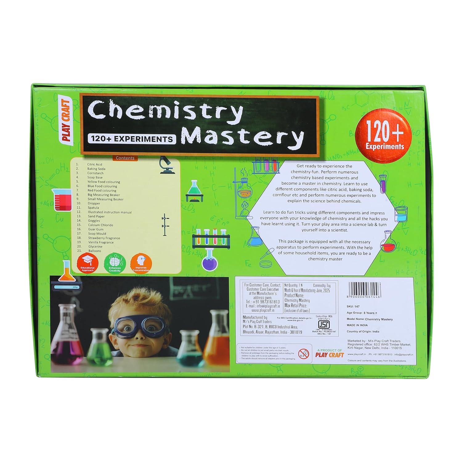 Chemistry Mastery Science Kit| 120+ Experiments| STEM Learning Educational Toys for Boys and Girls Ages 8-14| Birthday Gifts Ideas for Kids | for Young Scientists