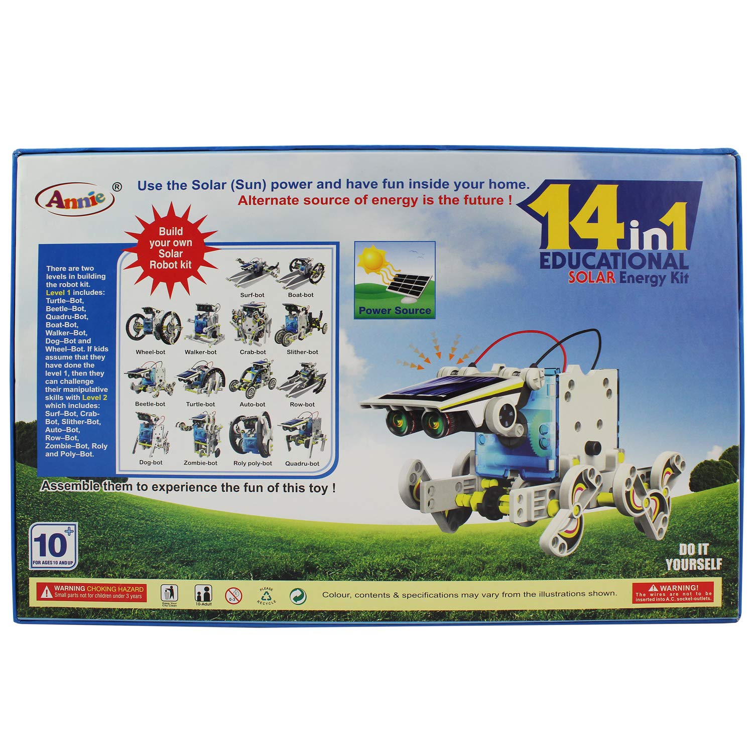 Annie 14 in 1 Educational Solar Energy Kit – DIY STEM Science & Robotics Learning Toy for Kids
