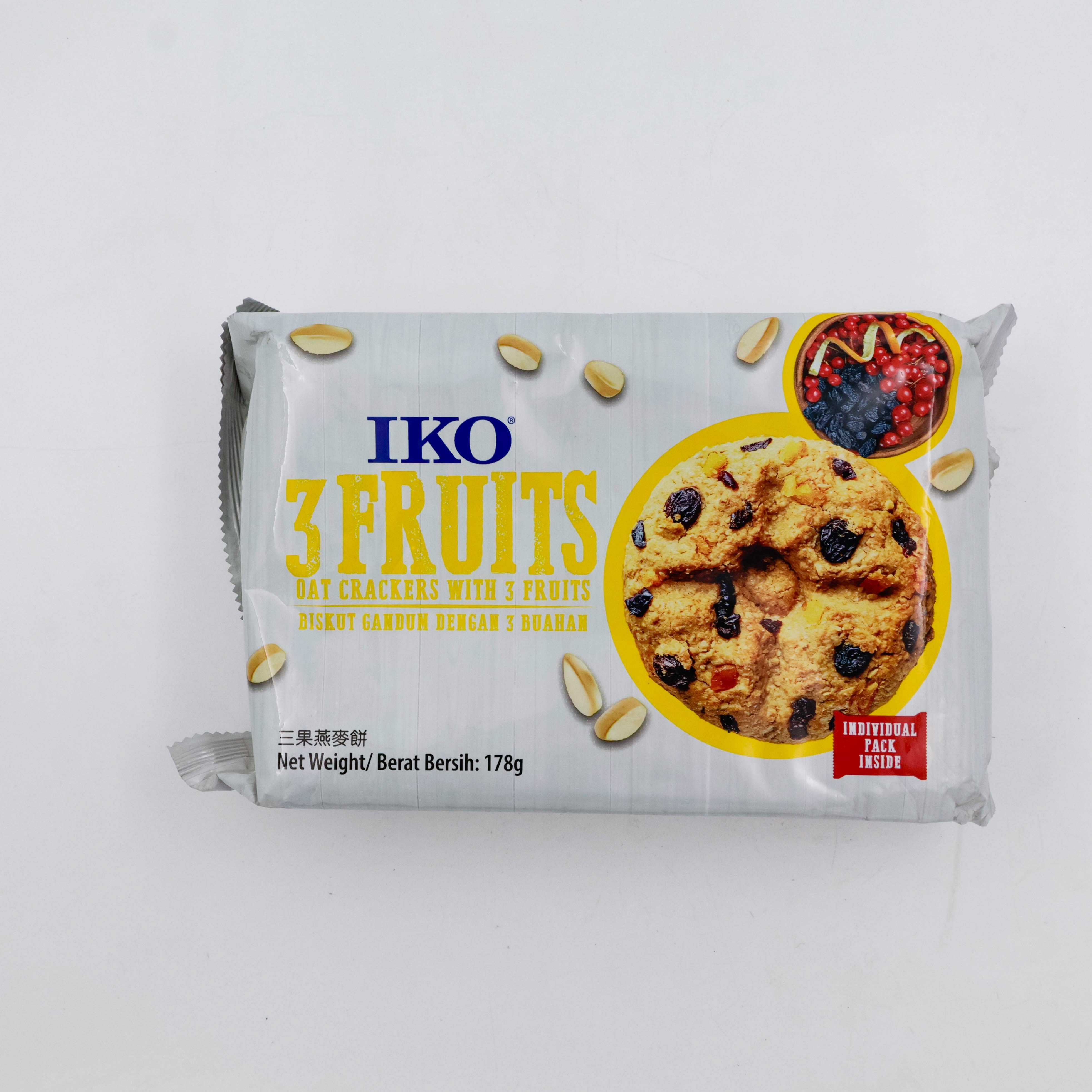 IKO 3 Fruits Oat Crackers  178g